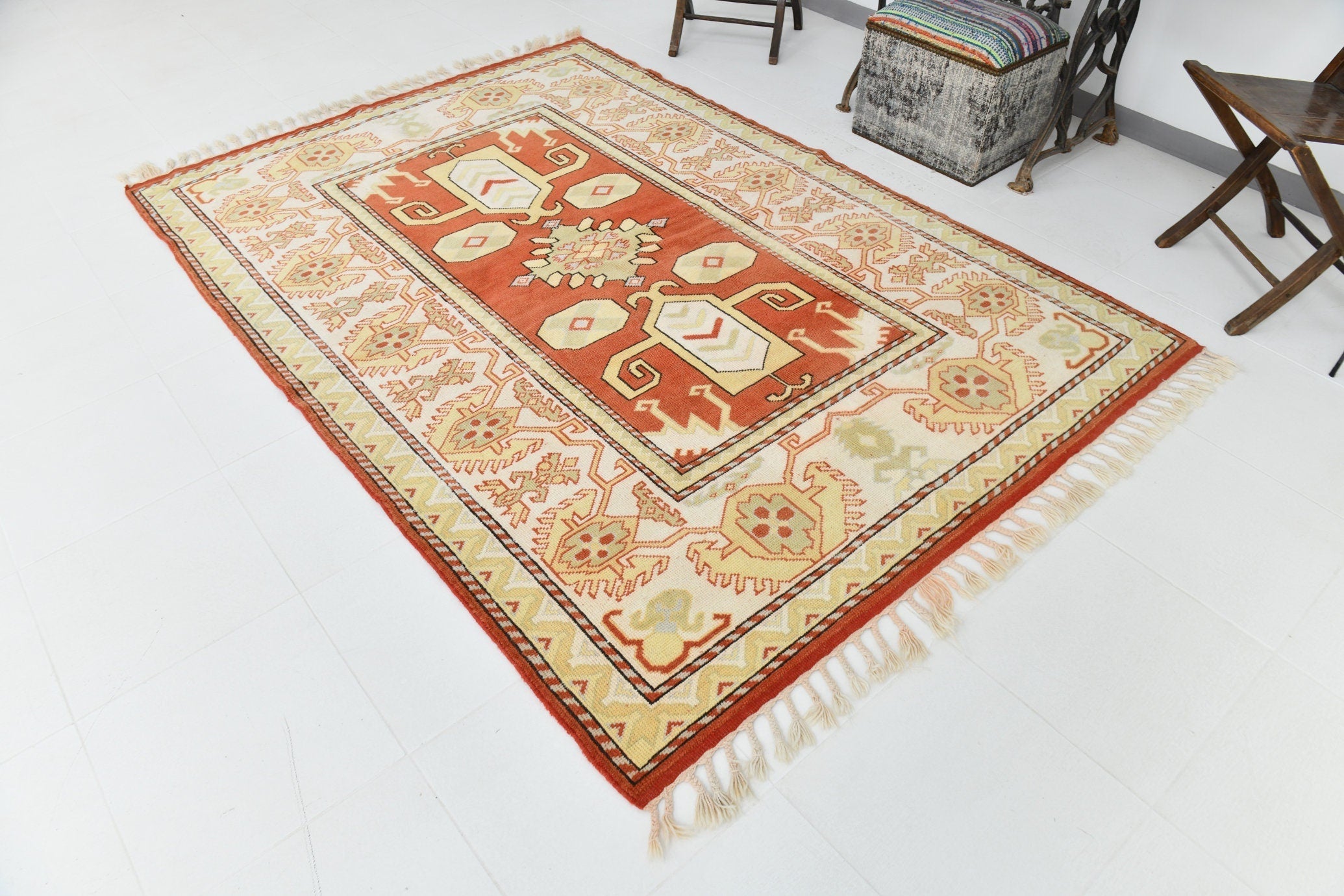 Turkish Vintage Rug  5'7" x 8'0" ft