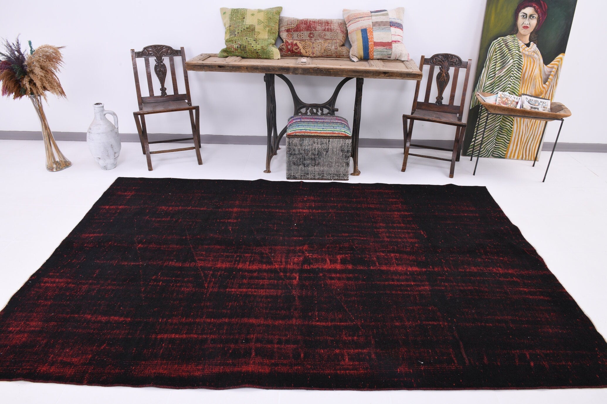 Turkish Vintage Rug  5'8" x 8'10" ft