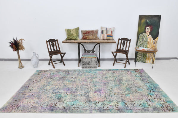 Turkish Vintage Rug  6'1" x 10'4" ft
