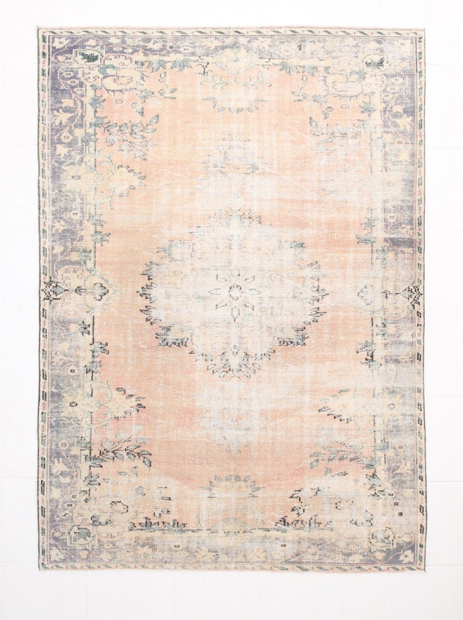 Turkish Vintage Rug  6'1" x 8'7" ft