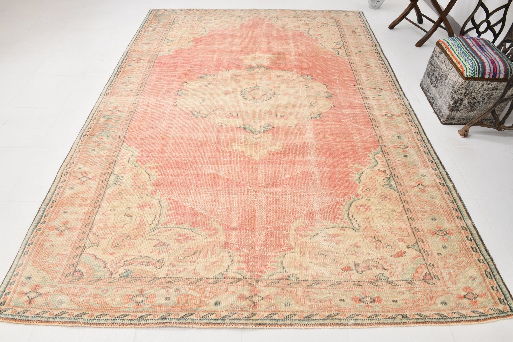 Turkish Vintage Rug  6'11" x 10'0" ft