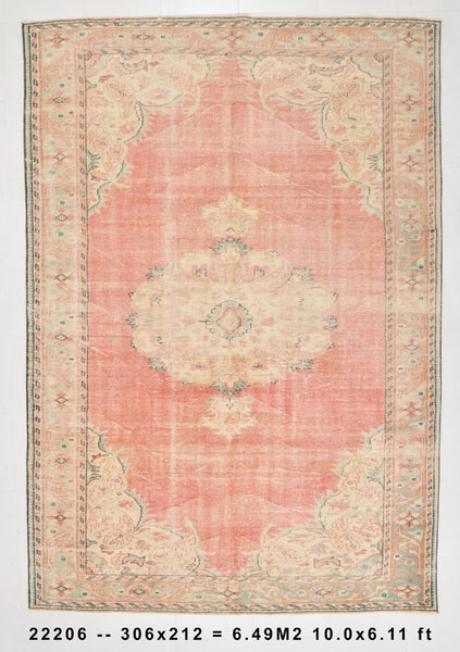 Turkish Vintage Rug  6'11" x 10'0" ft
