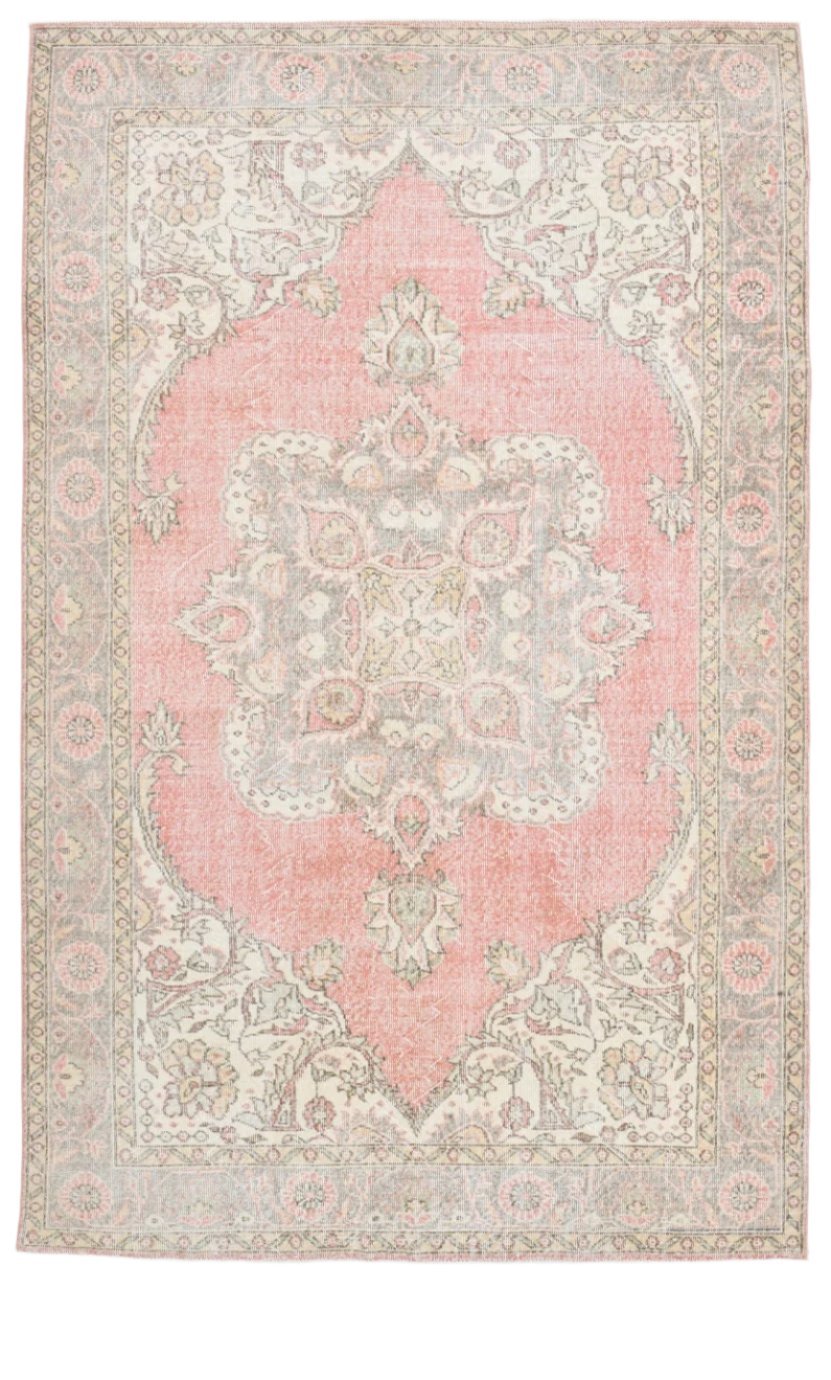 Turkish Vintage Rug  6'2" x 9'12" ft