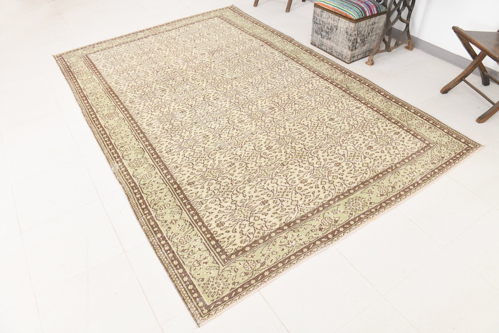 Turkish Vintage Rug 6’2’’ x 9’6’’ ft