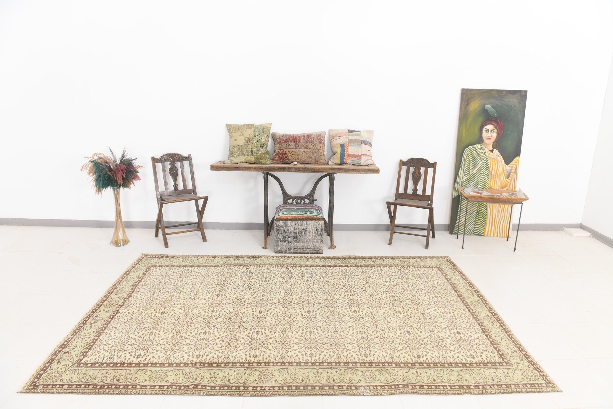 Turkish Vintage Rug 6’2’’ x 9’6’’ ft