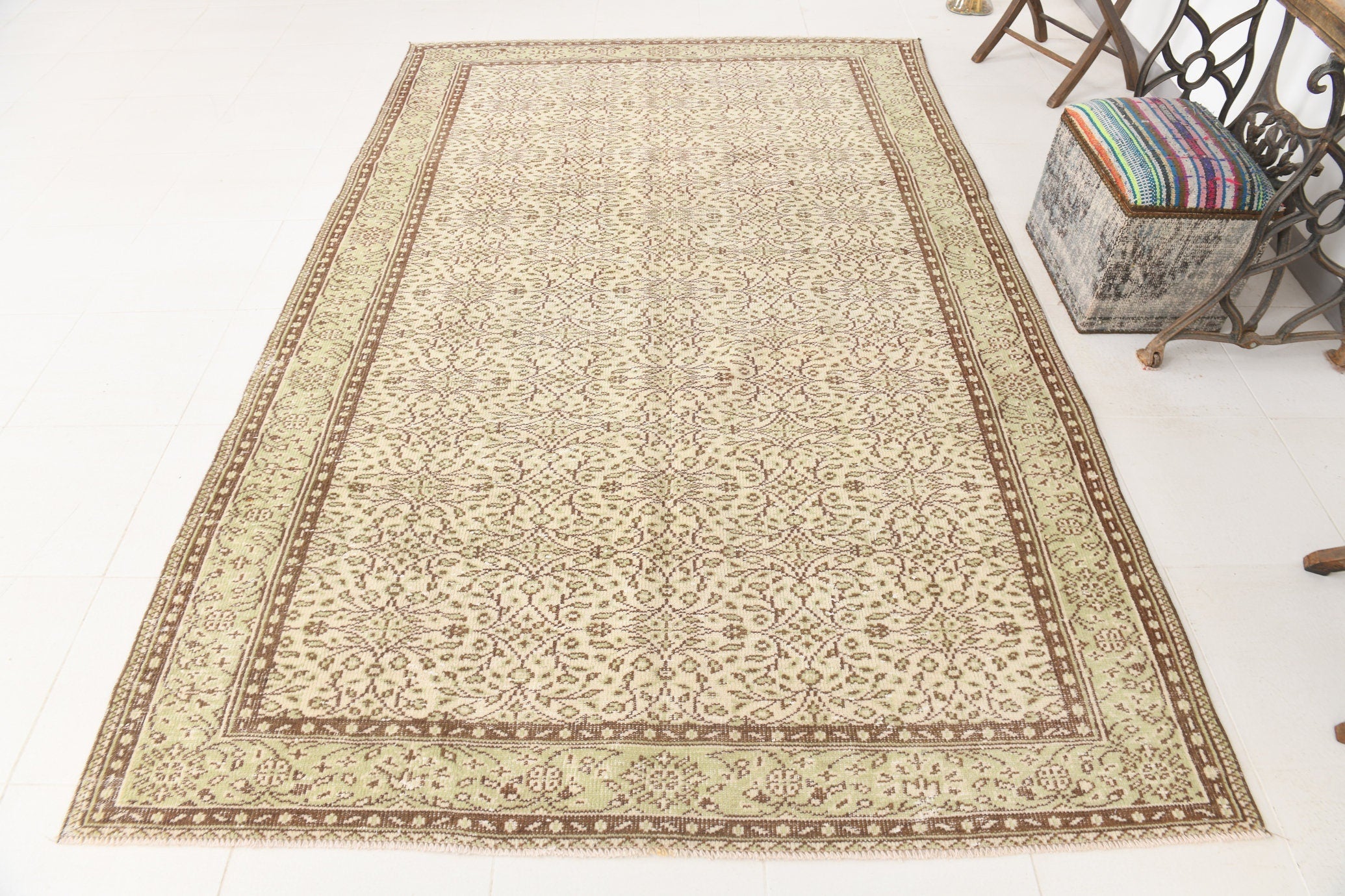 Turkish Vintage Rug 6’2’’ x 9’6’’ ft