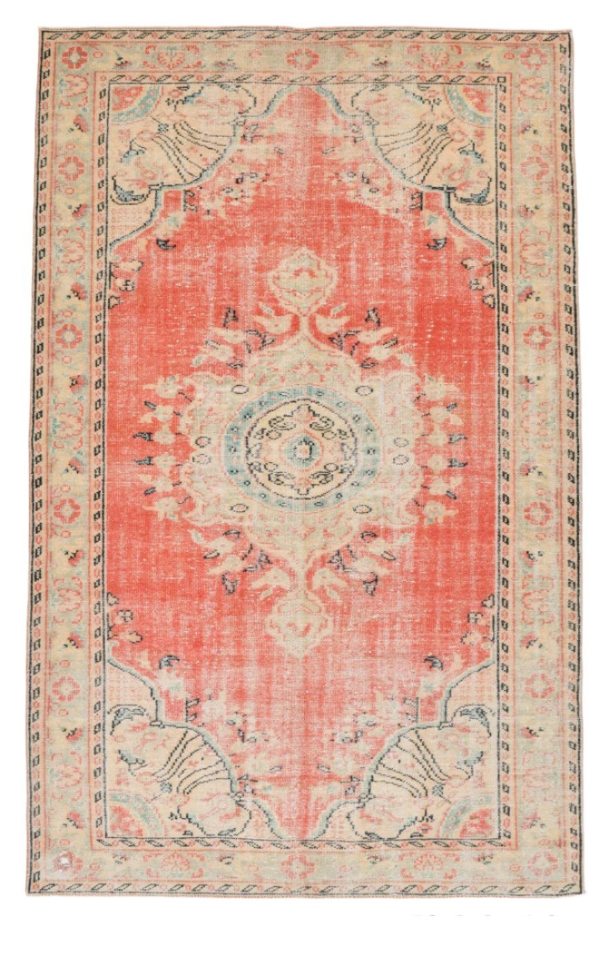 Turkish Vintage Rug  6'3" x 9'9" ft