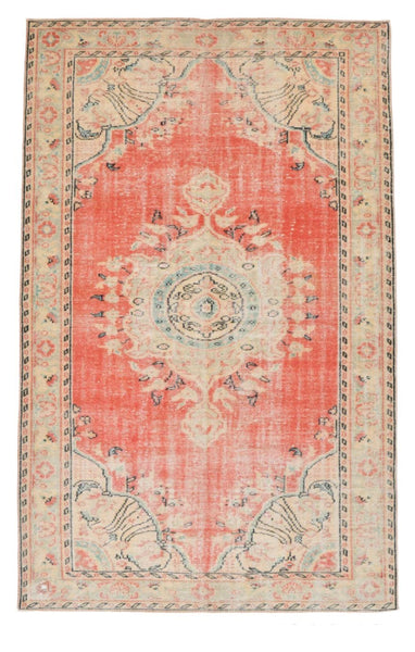 Turkish Vintage Rug  6'3" x 9'9" ft