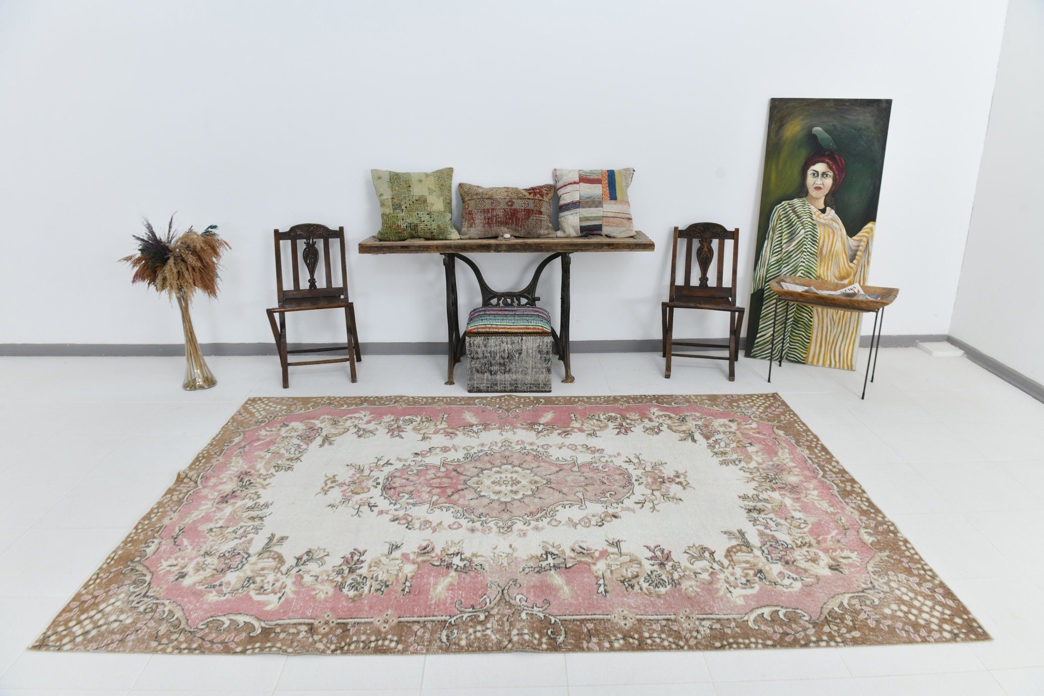 Turkish Vintage Rug  6'4" x 9'6" ft