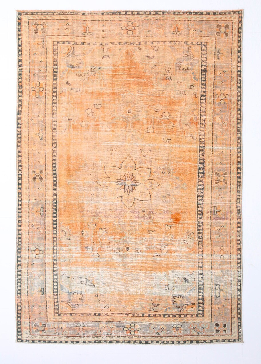 Turkish Vintage Rug 6’4’’ x 9’7’’ ft