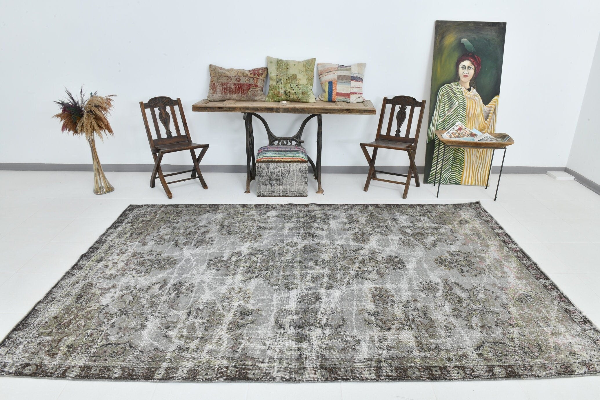Turkish Vintage Rug  6'5" x 10'1" ft