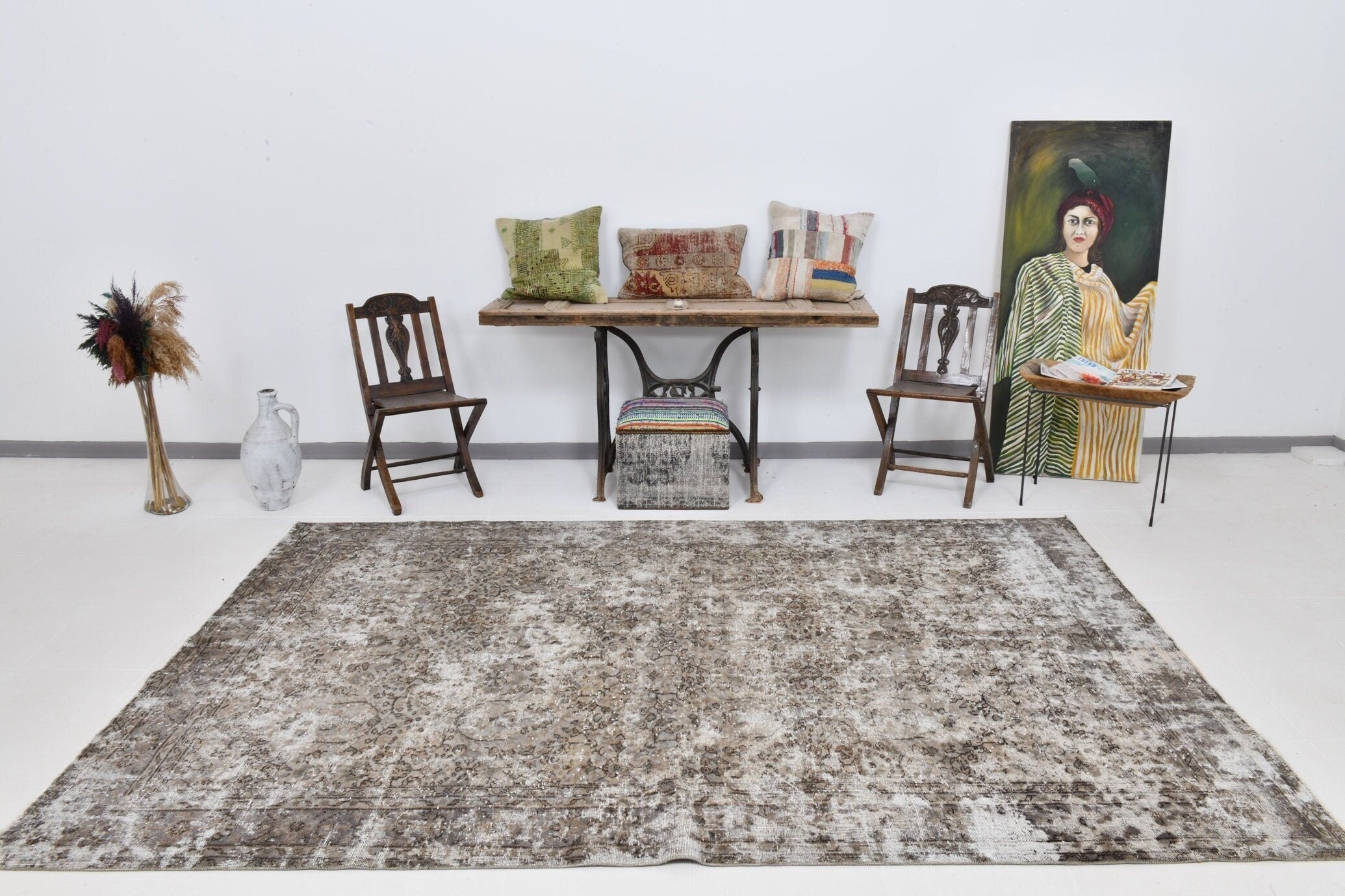 Turkish Vintage Rug  6'6" x 10'1" ft
