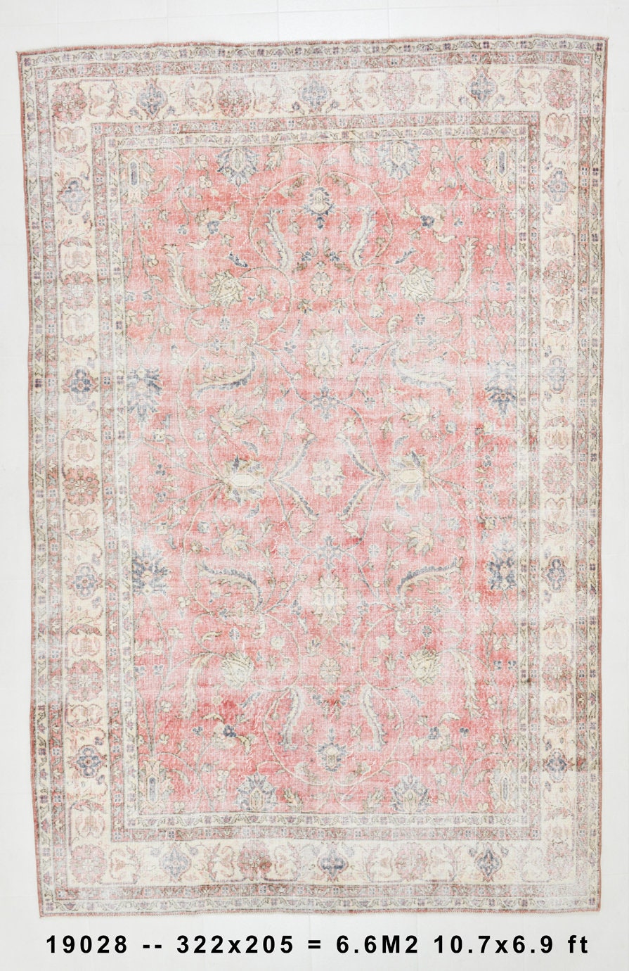 Turkish Vintage Rug 6’9’’ x 10’7’’ ft