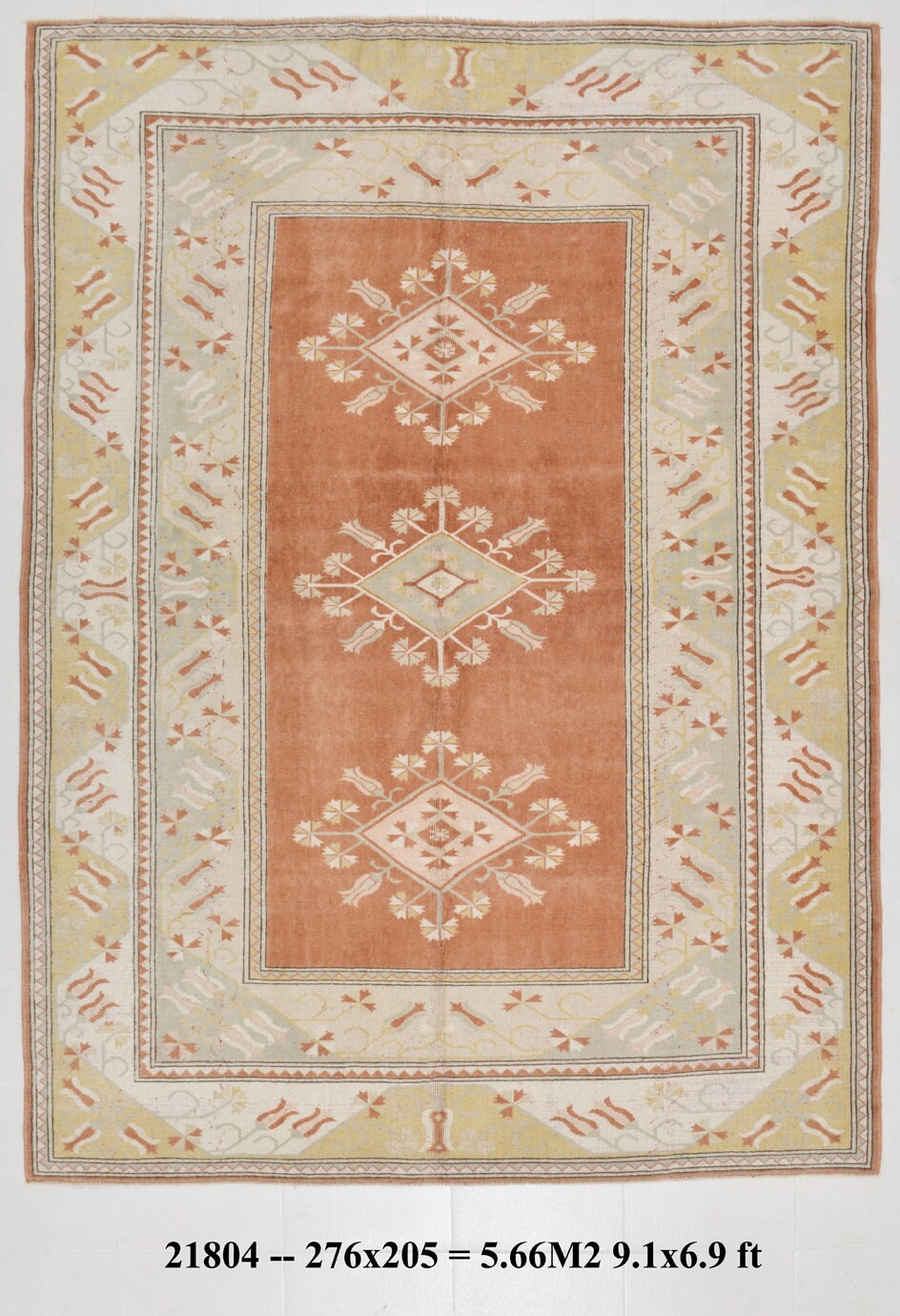 Turkish Vintage Rug 6’9’’ x 9’1’’ ft