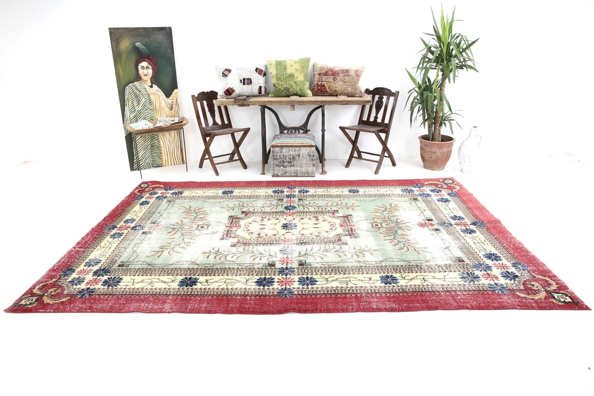 Turkish Vintage Rug 7’1’’ x 10’12’’ ft