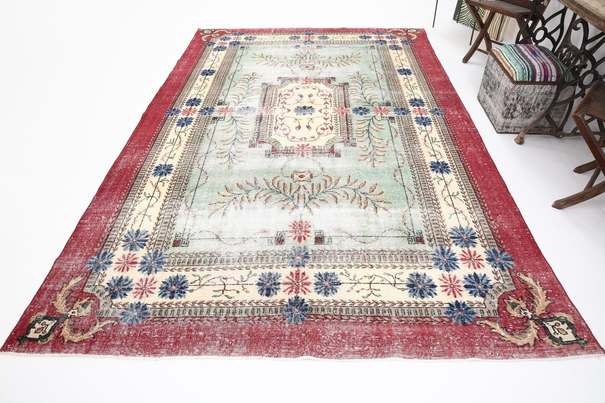 Turkish Vintage Rug 7’1’’ x 10’12’’ ft