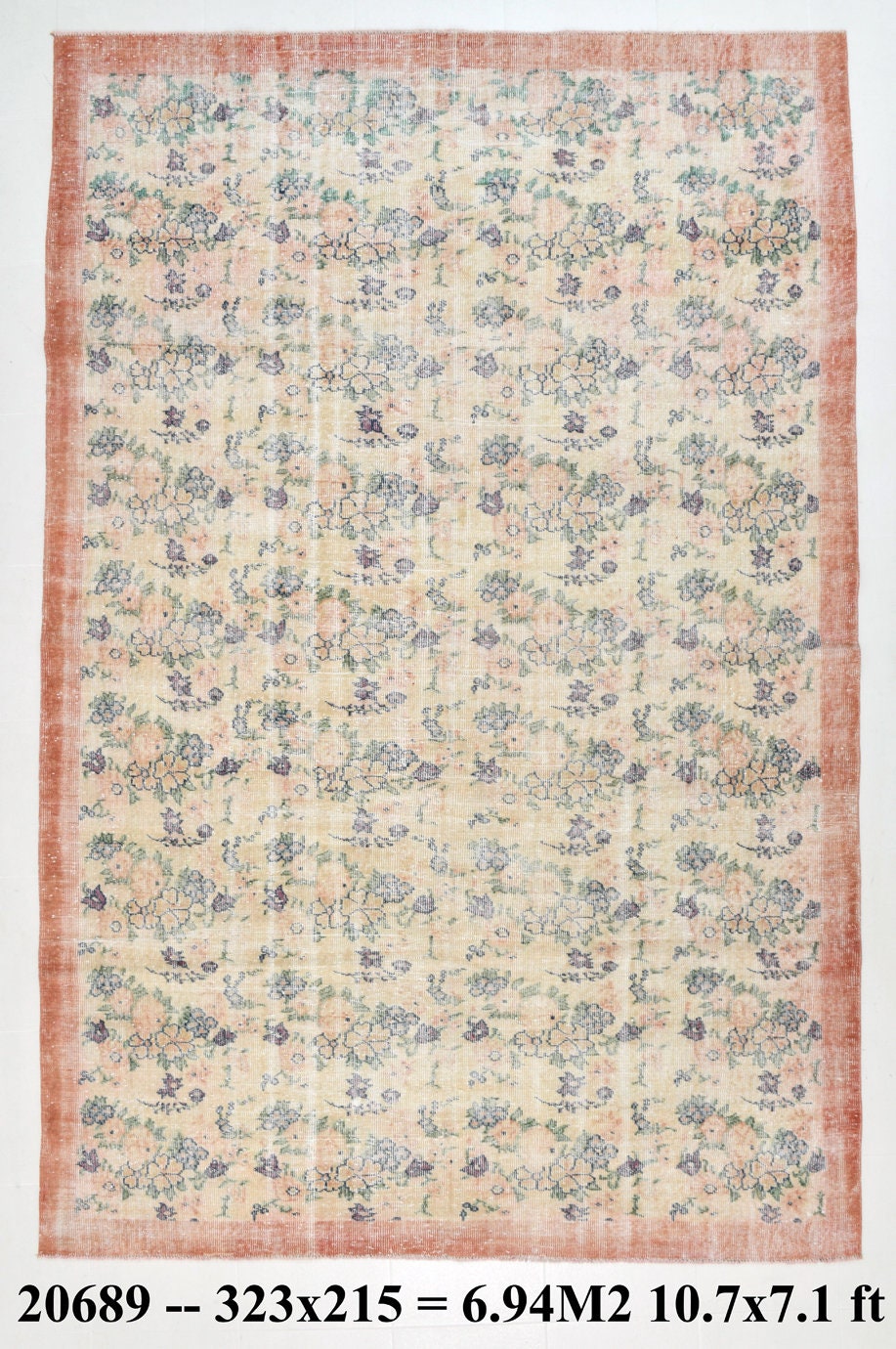 Turkish Vintage Rug 7’1’’ x 10’7’’ ft
