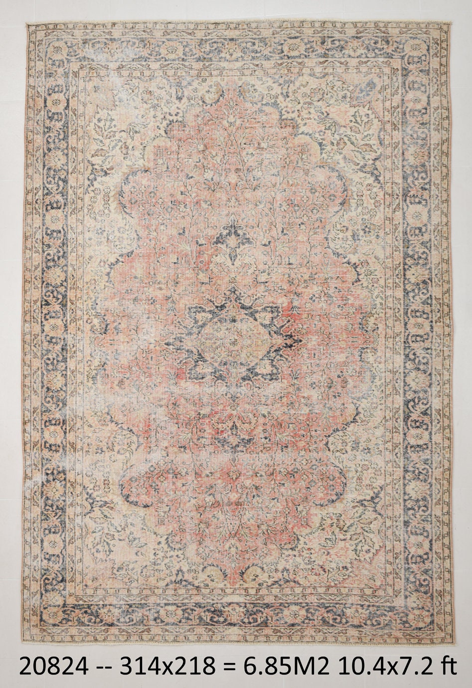 Turkish Vintage Rug 7’2’’ x 10’4’’ ft