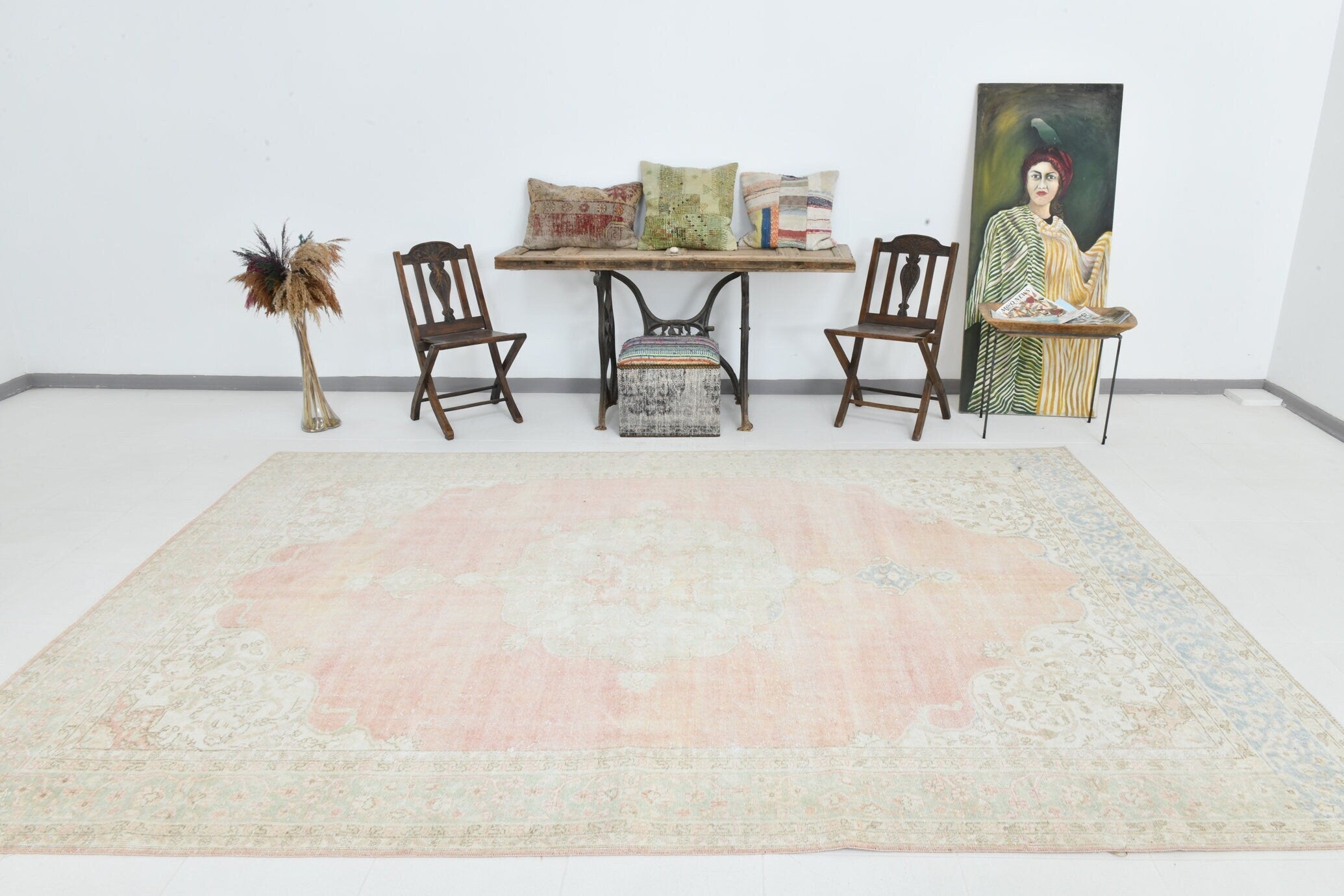 Turkish Vintage Rug  7'8" x 11'7" ft