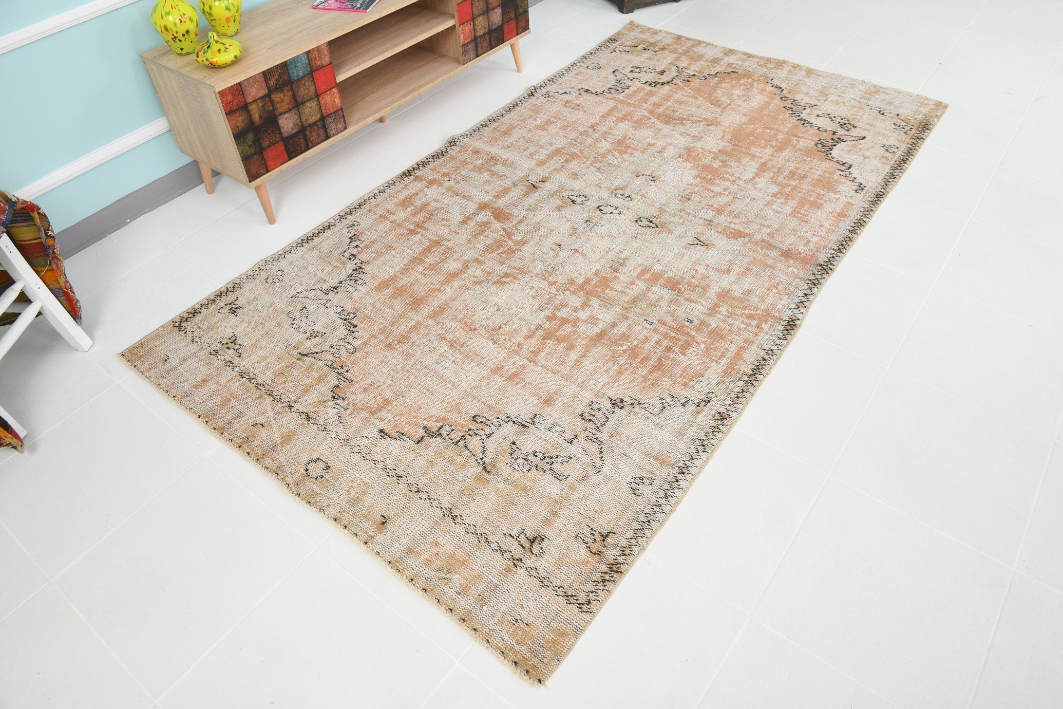 Turkish Vintage Rug 8’10’ x 4’9’