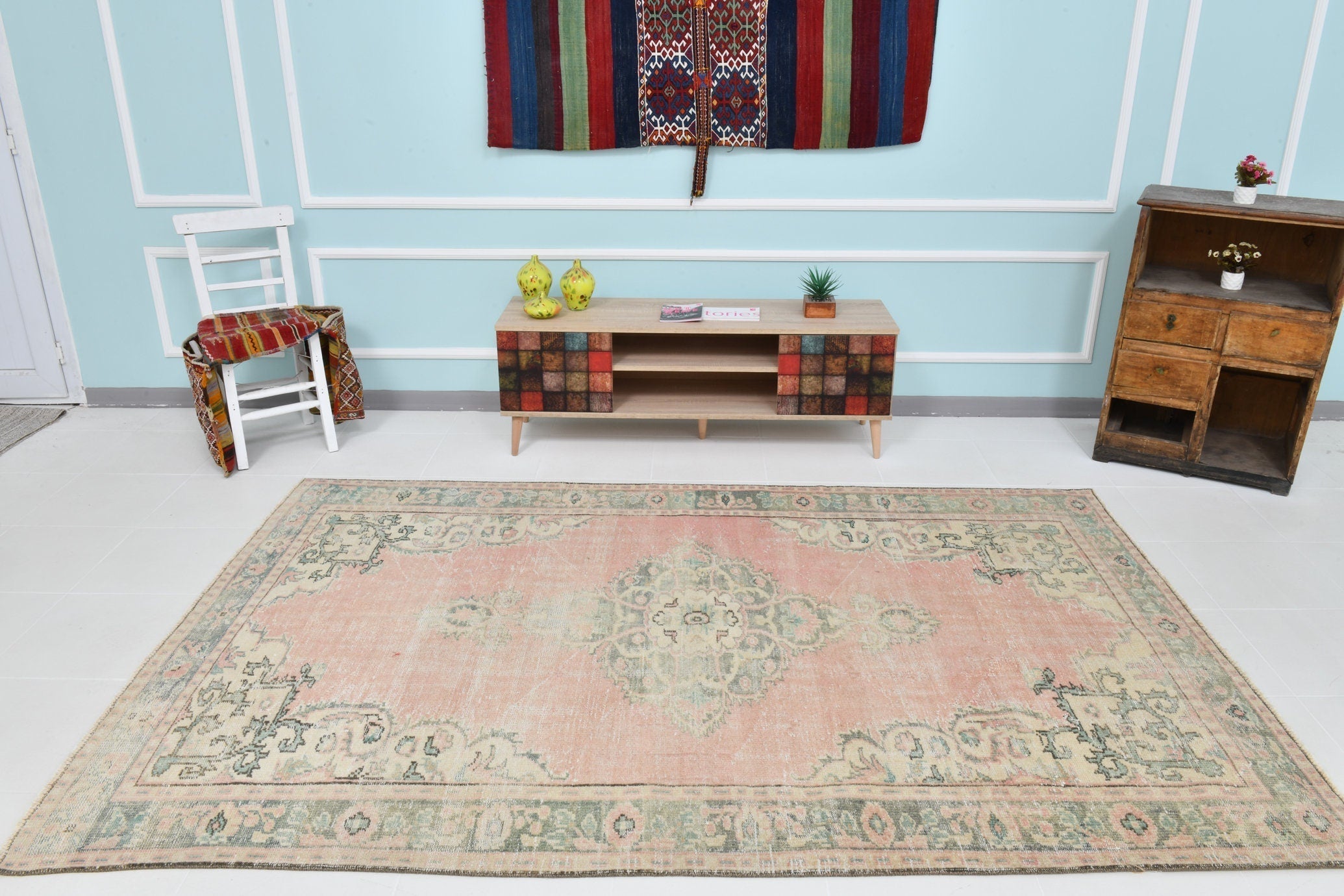 Turkish Vintage Rug 8’12’ x 5’10’