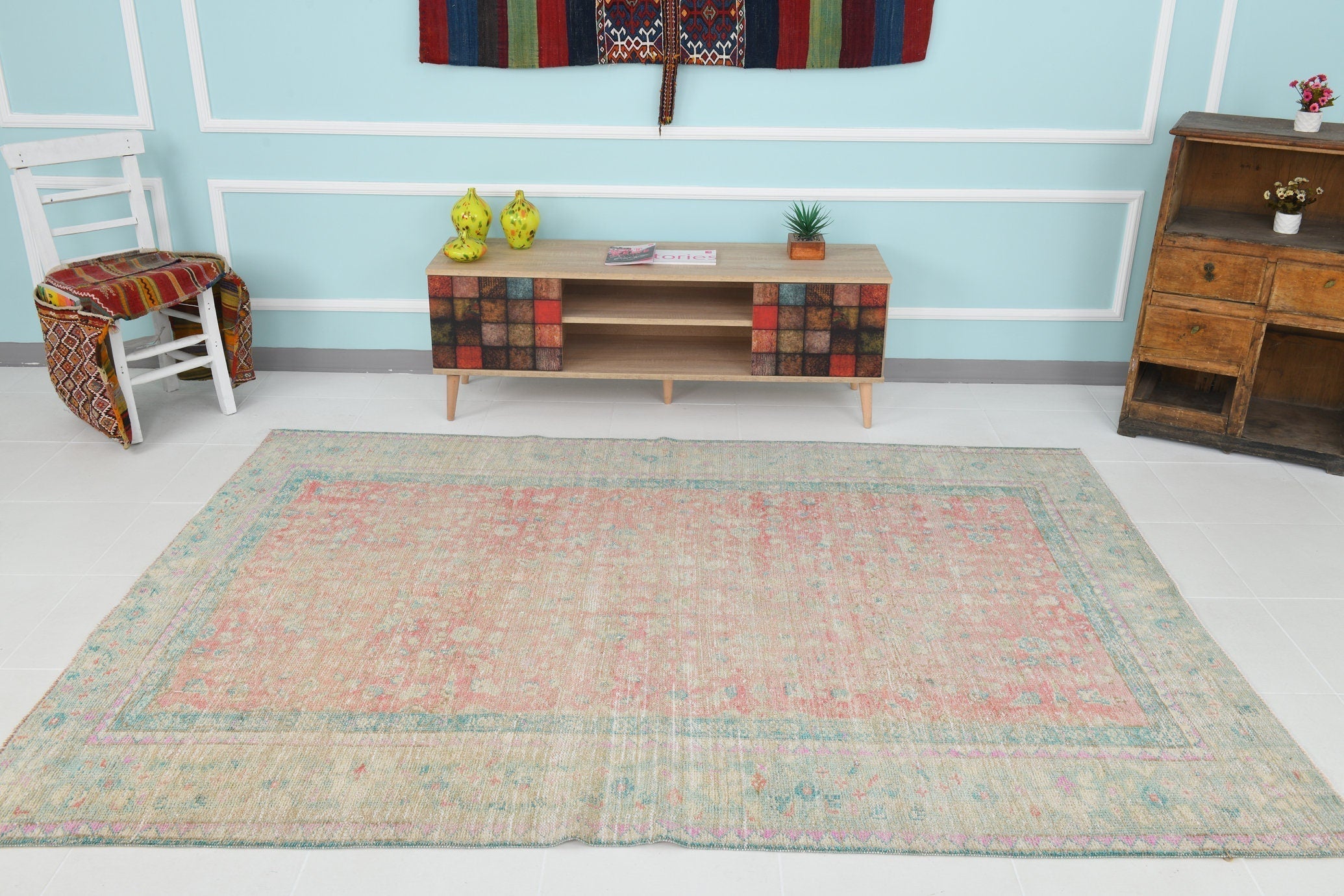 Turkish Vintage Rug 8’2’ x 5’12’