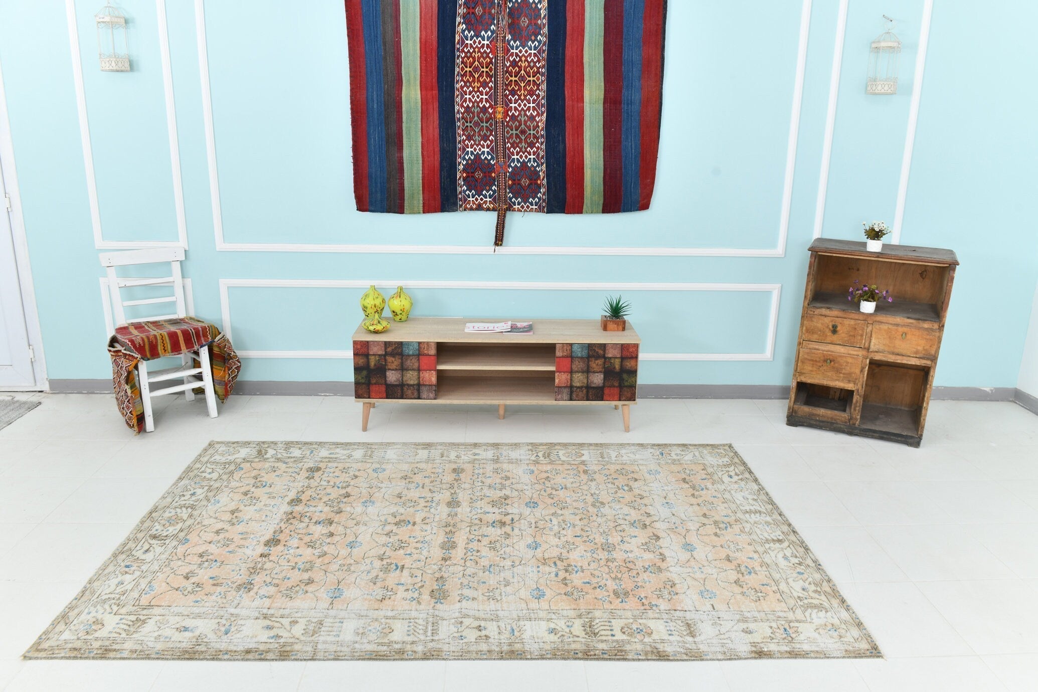 Turkish Vintage Rug 8’4’ x 5’3’