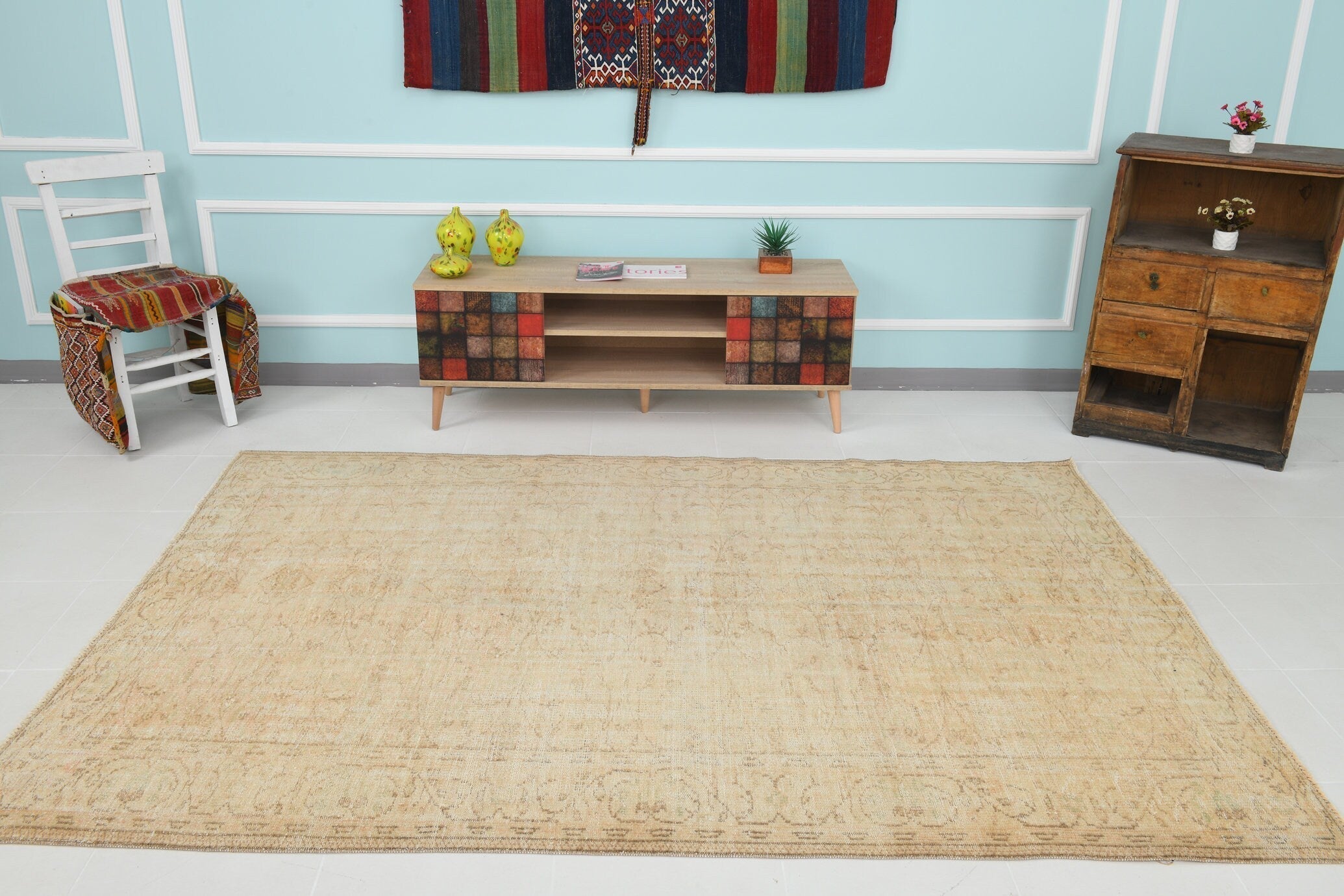 Turkish Vintage Rug 8’6’ x 5’12’