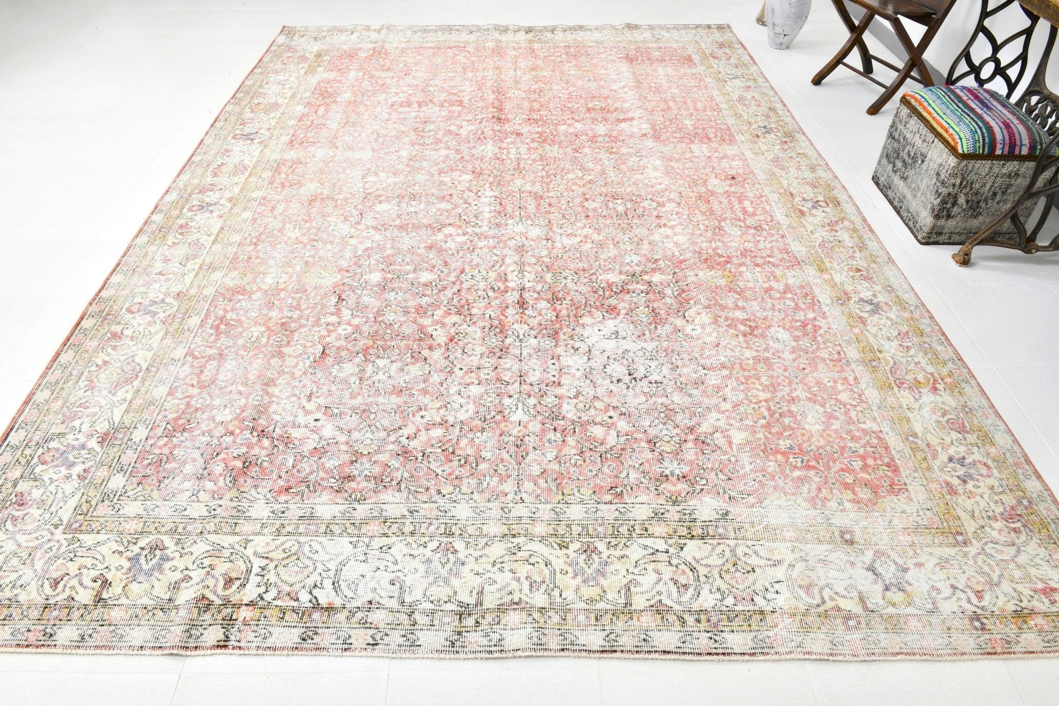 Turkish Vintage Rug  8'7" x 11'10" ft