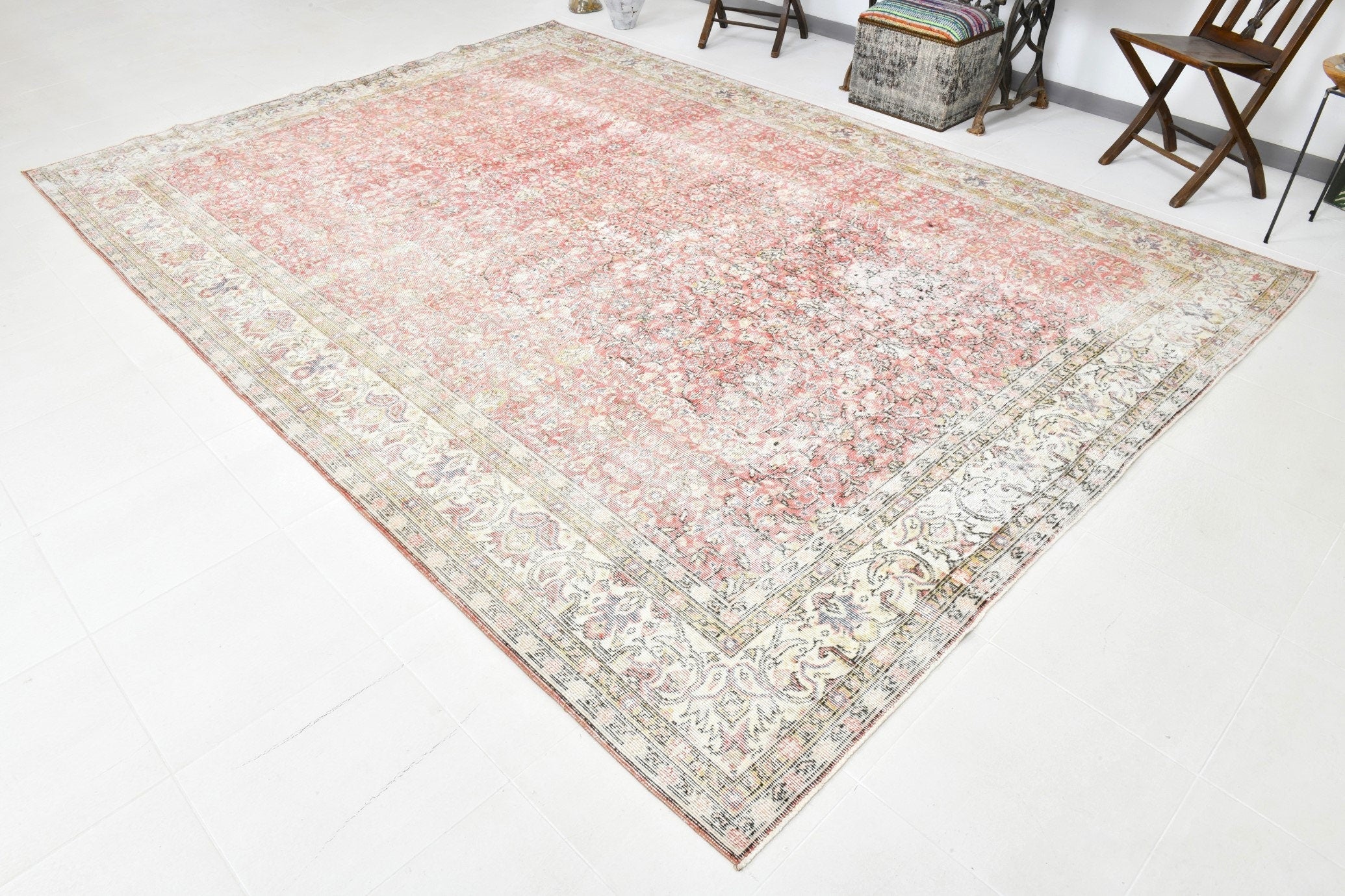 Turkish Vintage Rug  8'7" x 11'10" ft