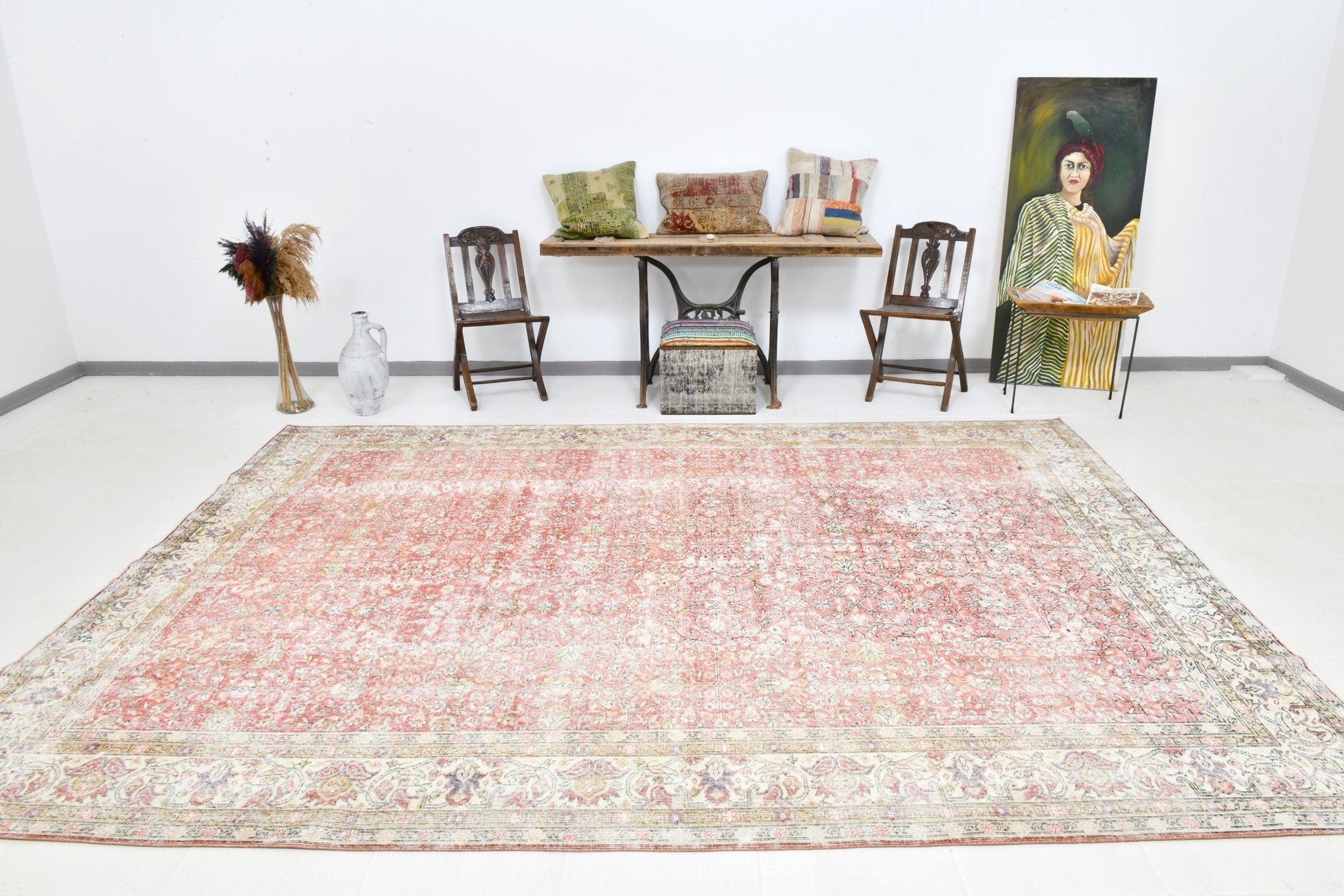 Turkish Vintage Rug  8'7" x 11'10" ft