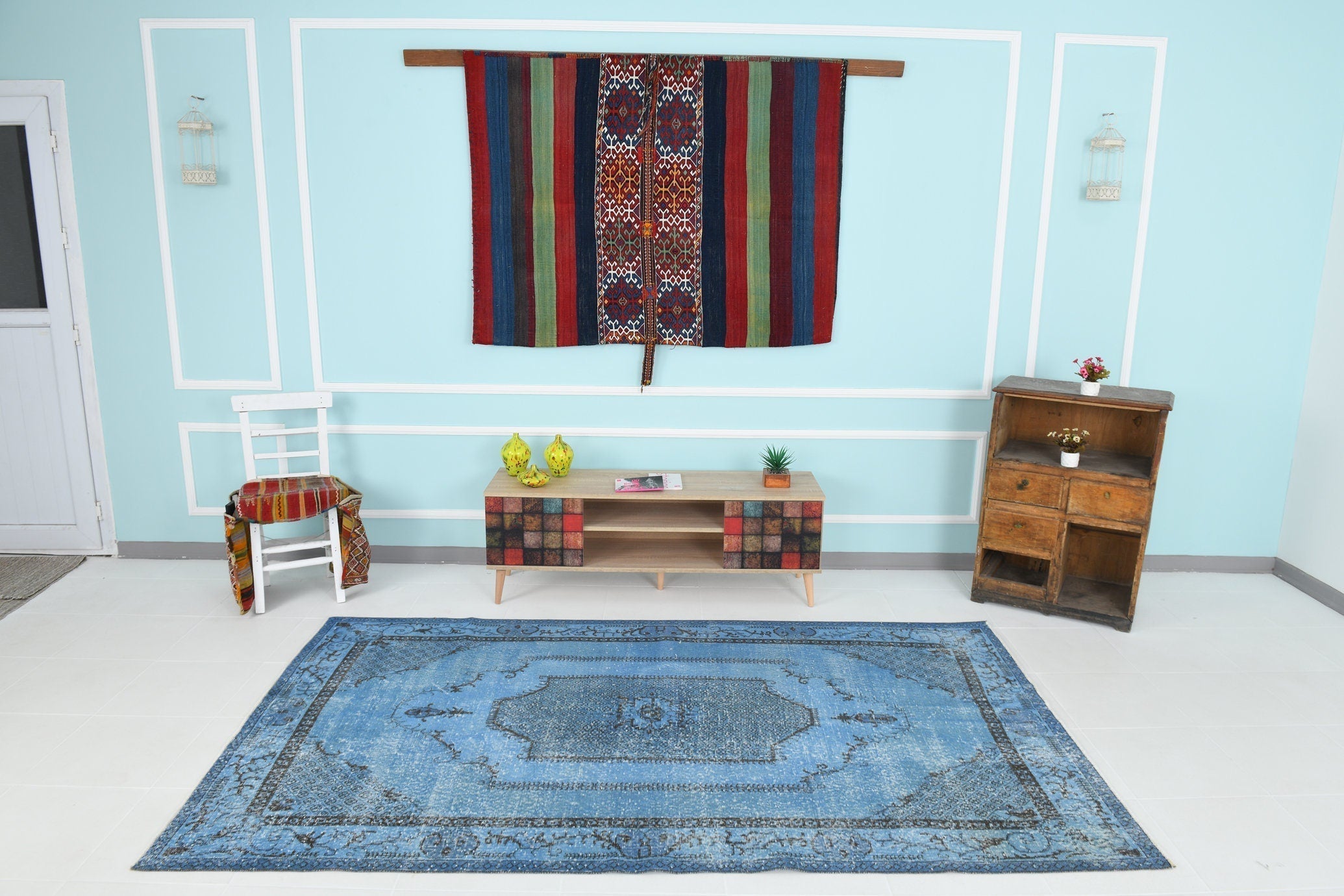 Turkish Vintage Rug 8’8’ x 5’2’