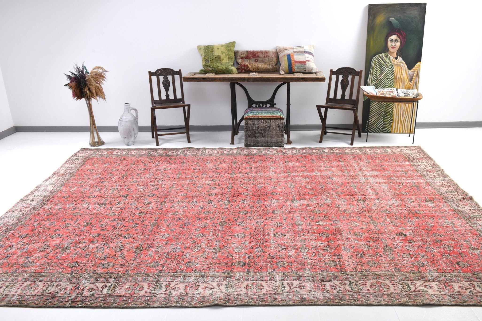 Turkish Vintage Rug  8'9" x 12'8" ft