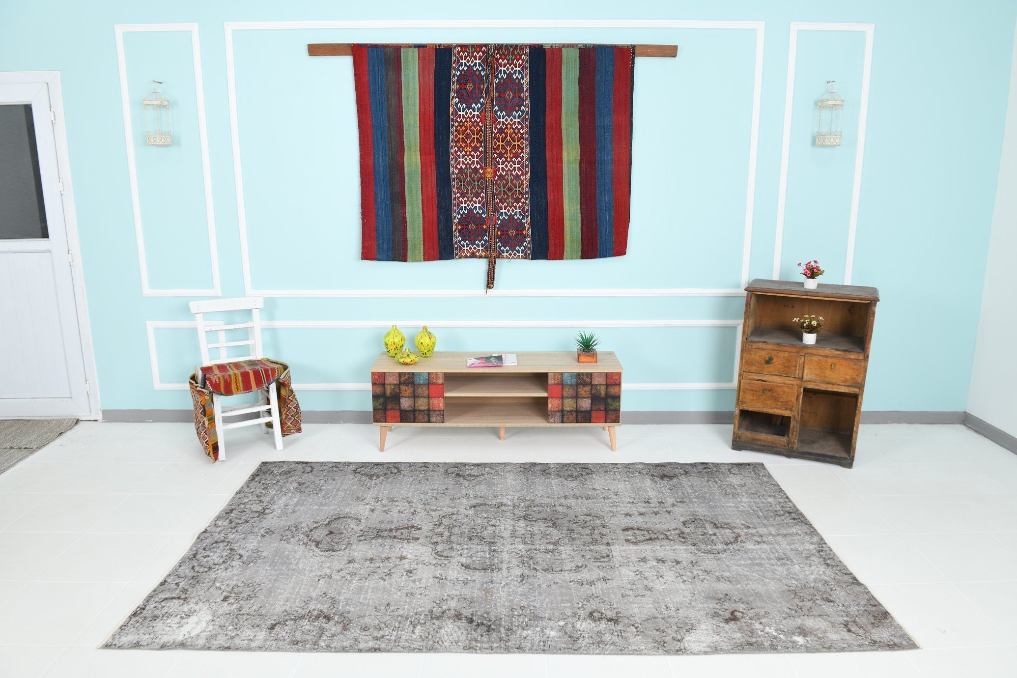 Turkish Vintage Rug 9’1’ x 5’5’