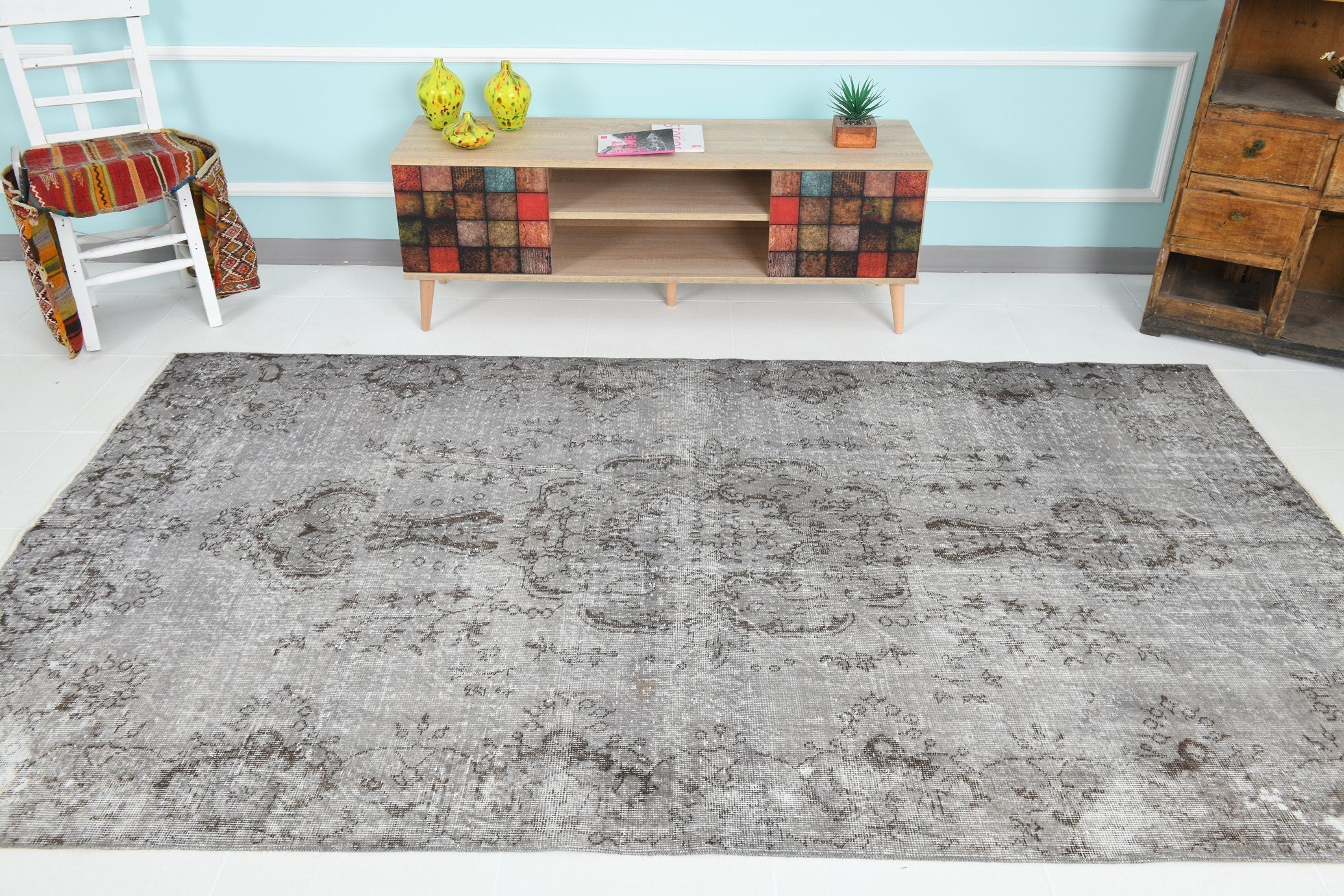 Turkish Vintage Rug 9’1’ x 5’5’
