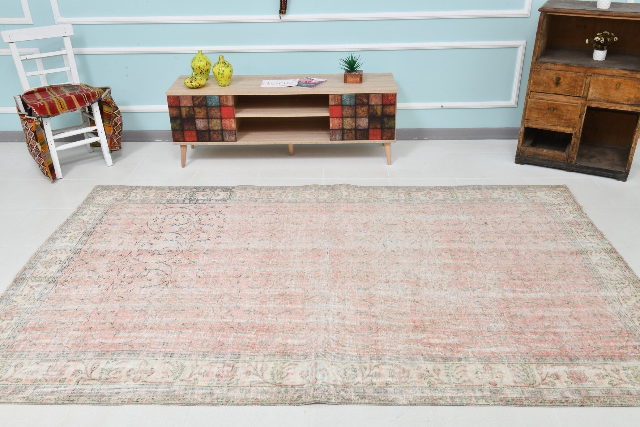 Turkish Vintage Rug 9’1’ x 5’9’