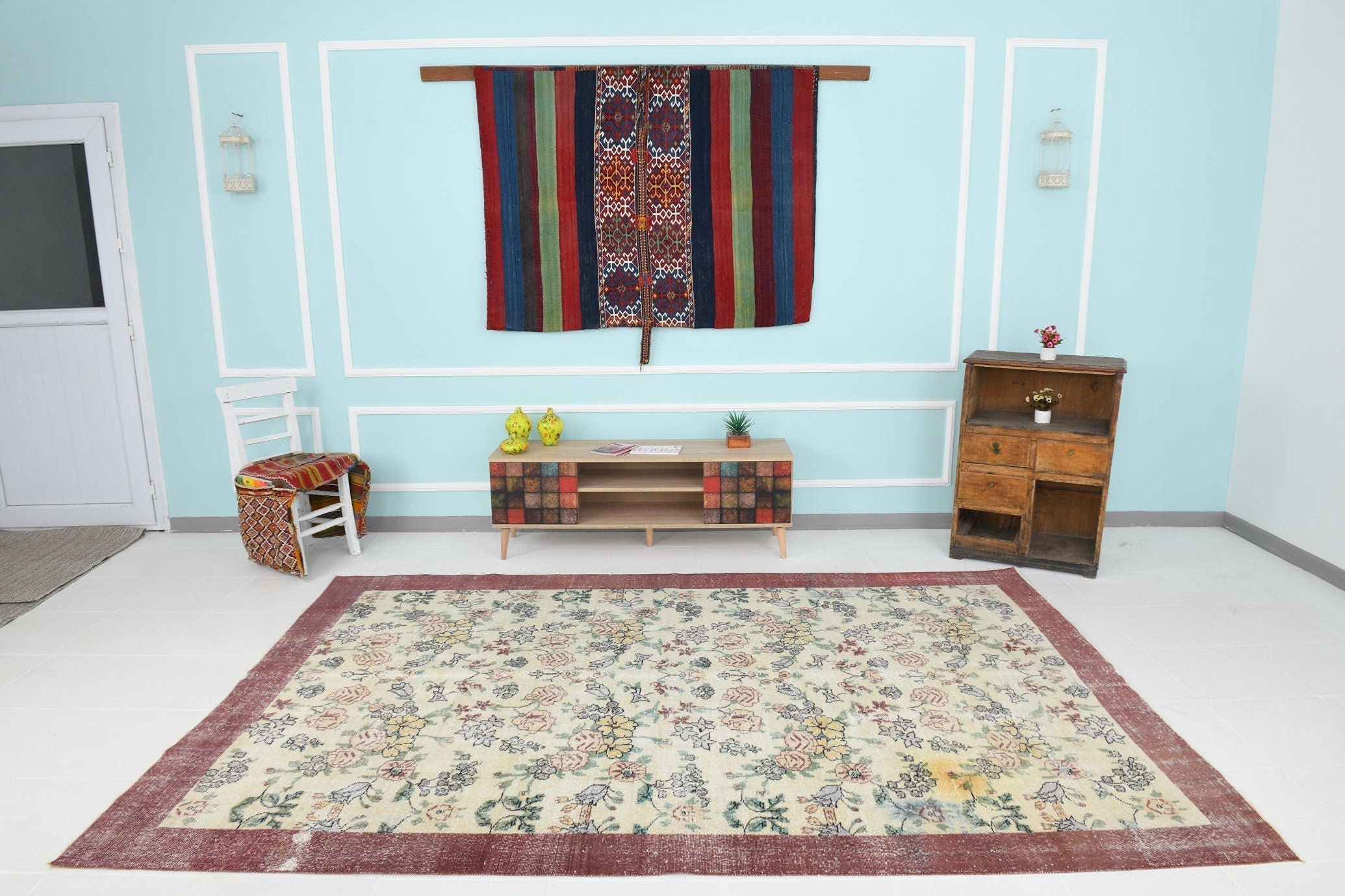 Turkish Vintage Rug 9’12’ x 6’7’