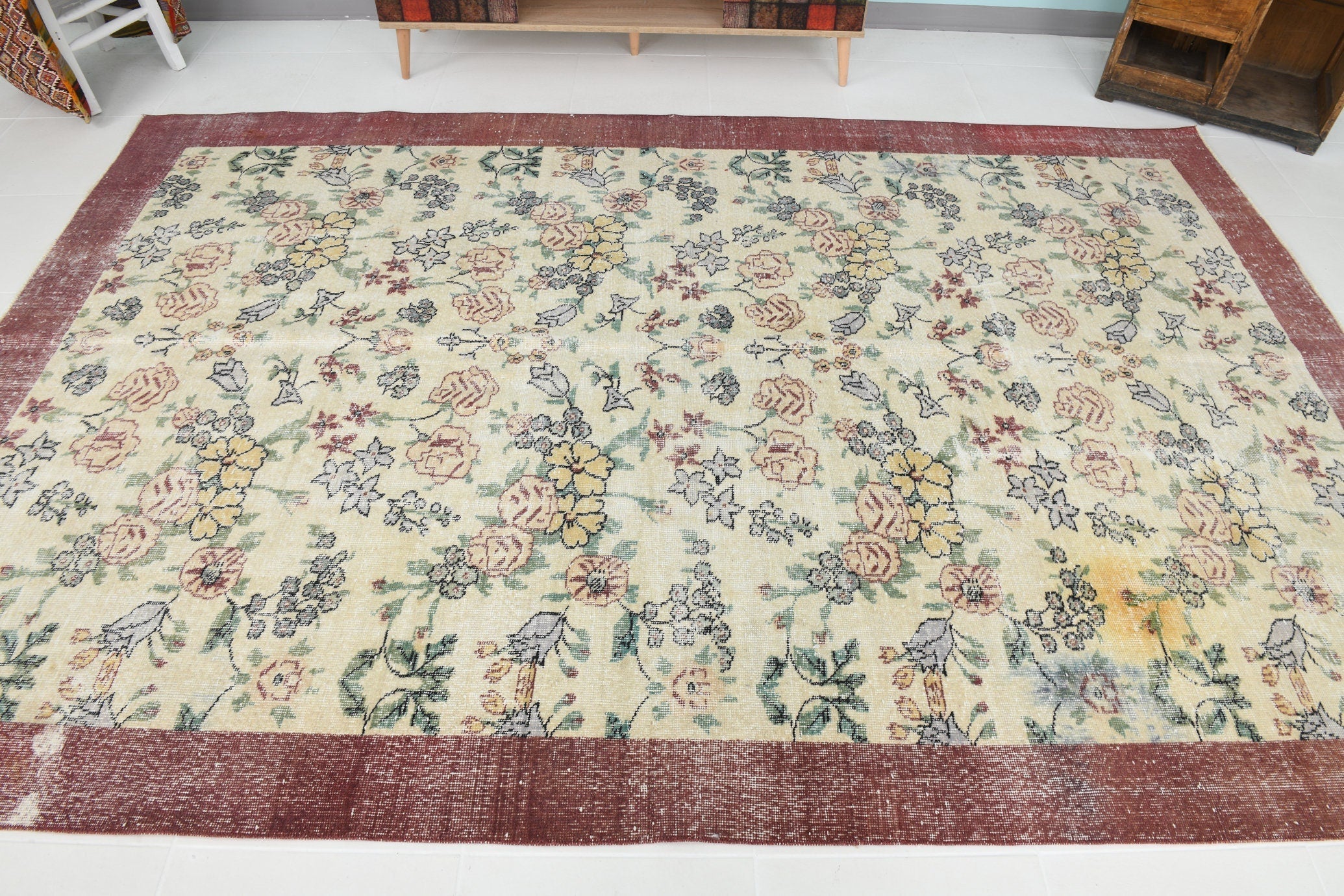Turkish Vintage Rug 9’12’ x 6’7’