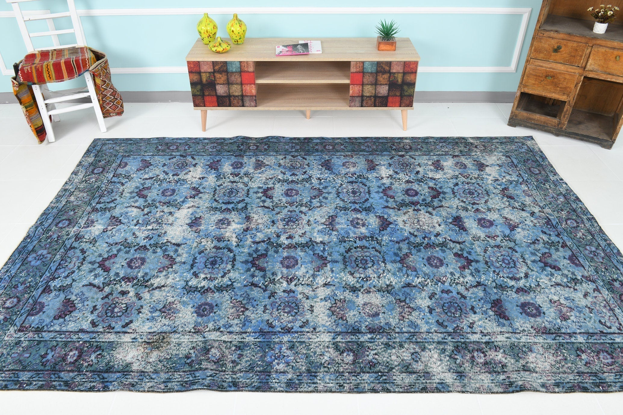 Turkish Vintage Rug 9’2’ x 5’11’
