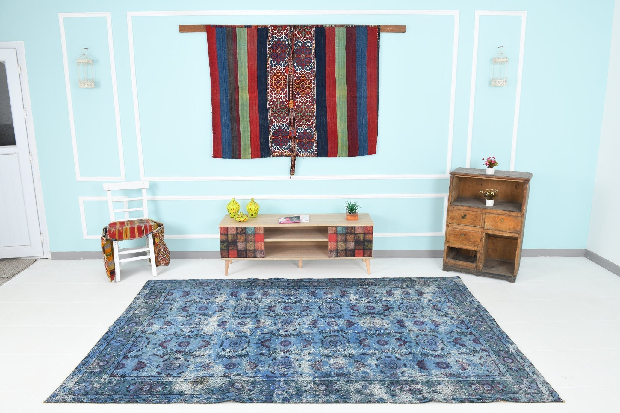 Turkish Vintage Rug 9’2’ x 5’11’