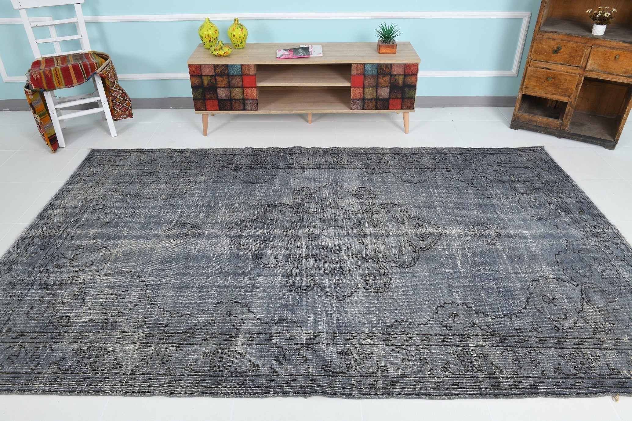 Turkish Vintage Rug 9’4’ x 5’10’