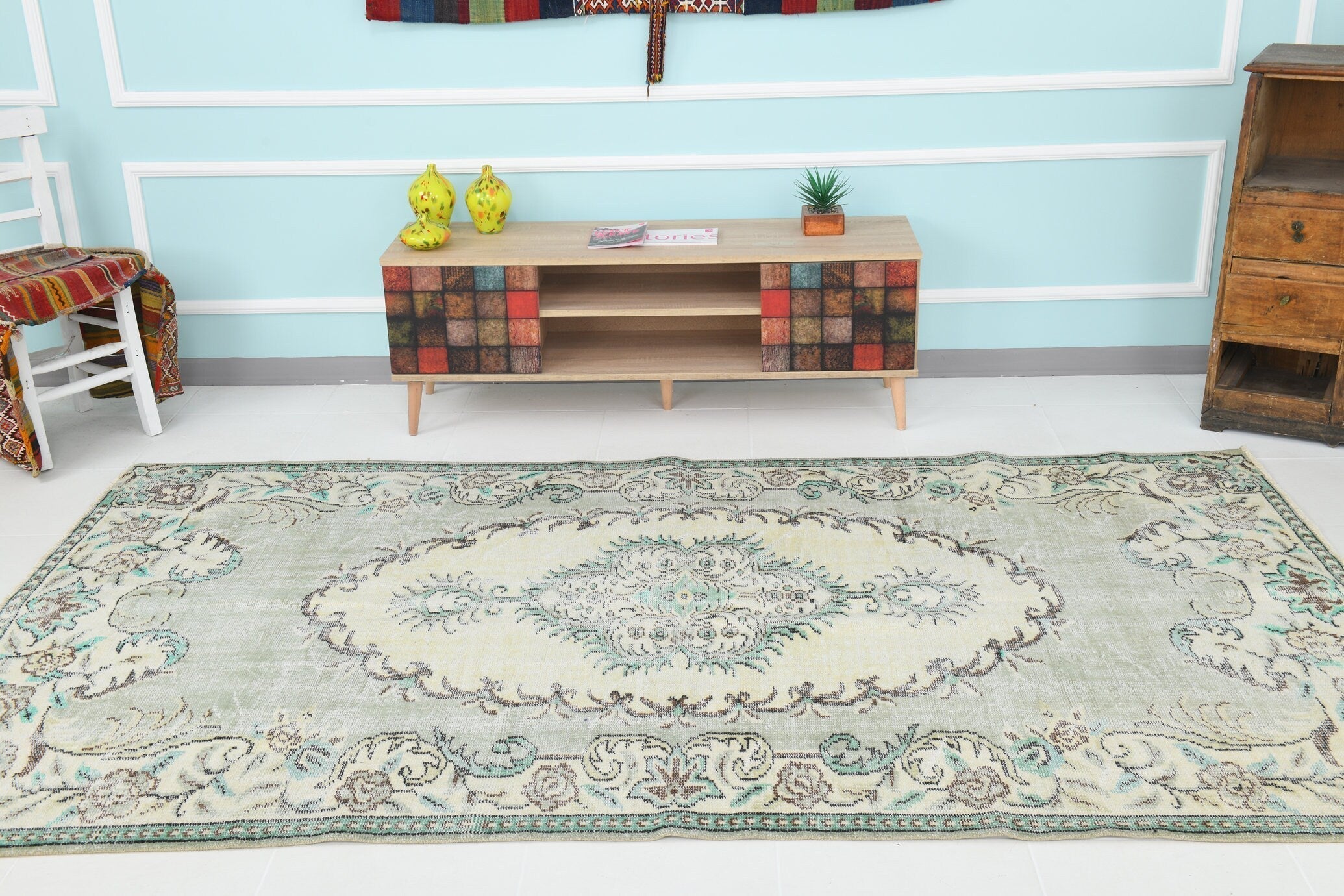 Turkish Vintage Rug 9’5’ x 5’5’