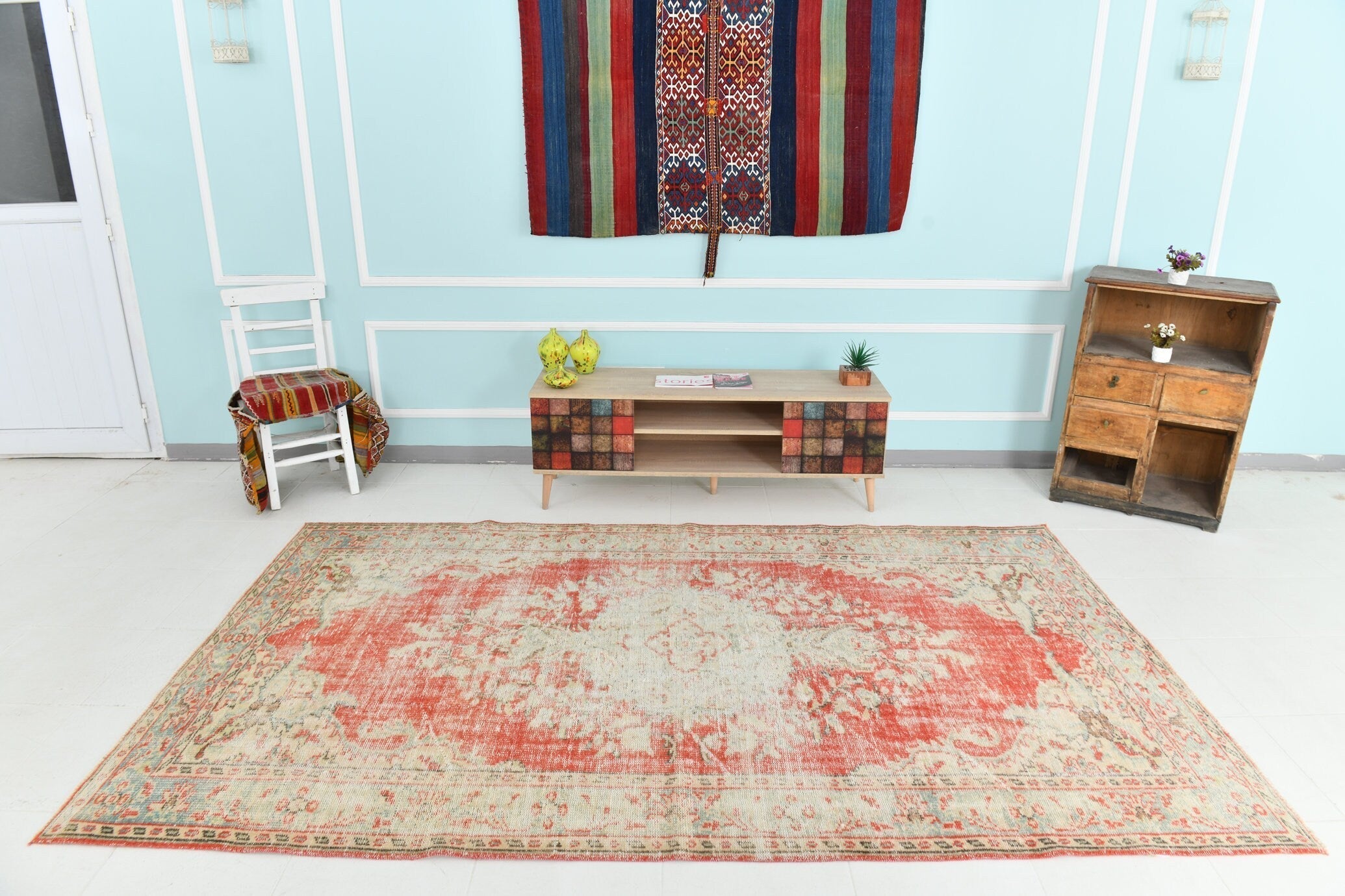 Turkish Vintage Rug 9’6’ x 5’8’