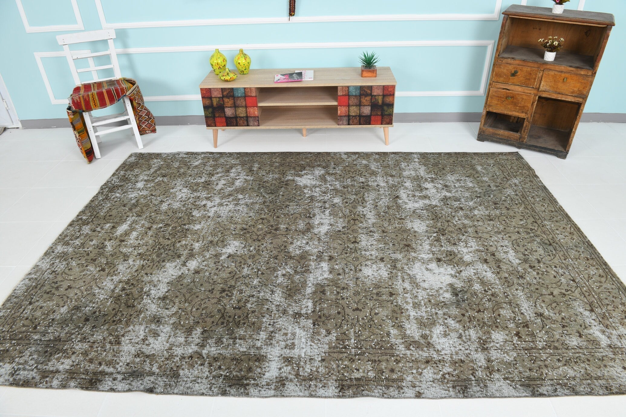 Turkish Vintage Rug 9’8’ x 6’7’