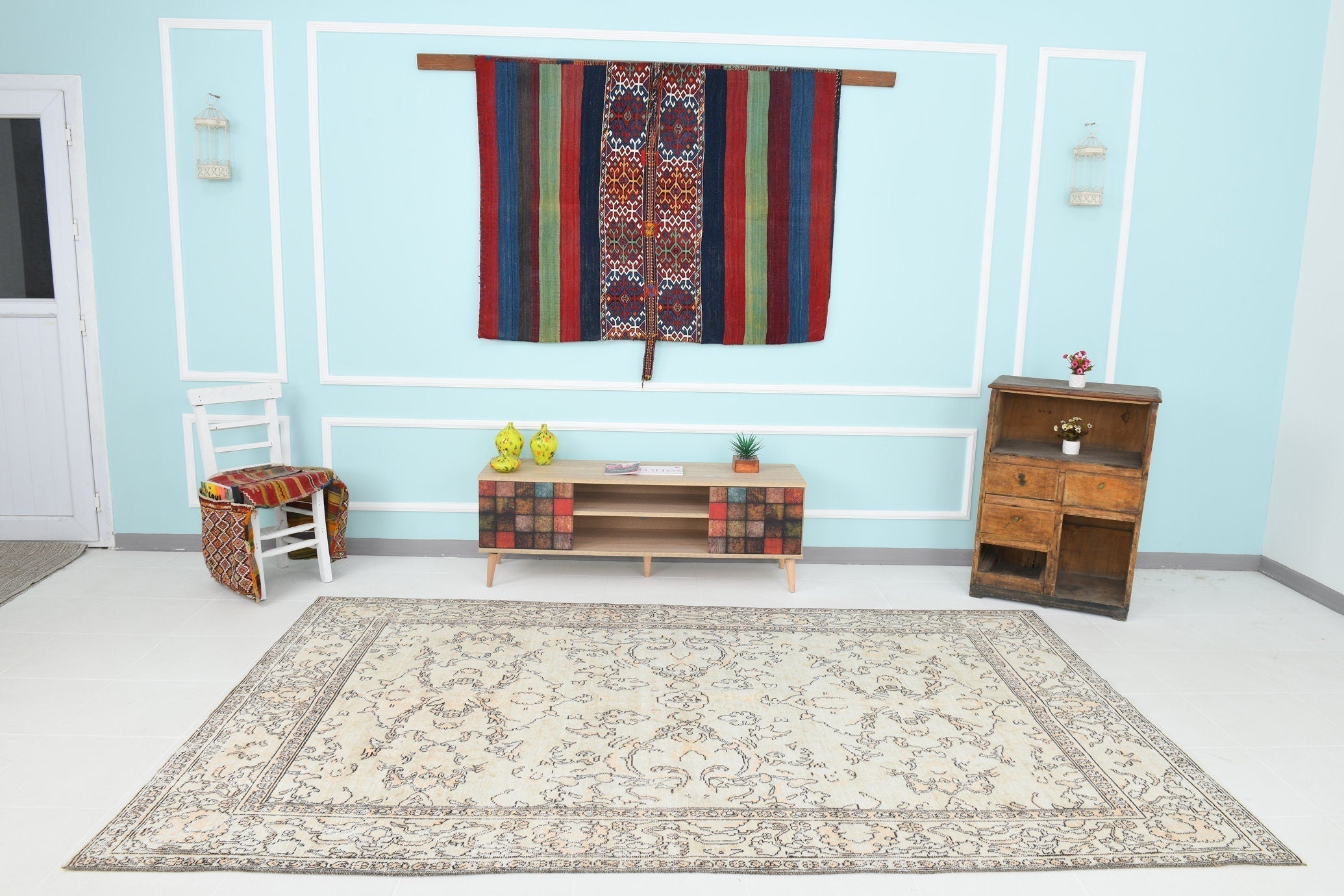 Turkish Vintage Rug 9’9’ x 6’2’