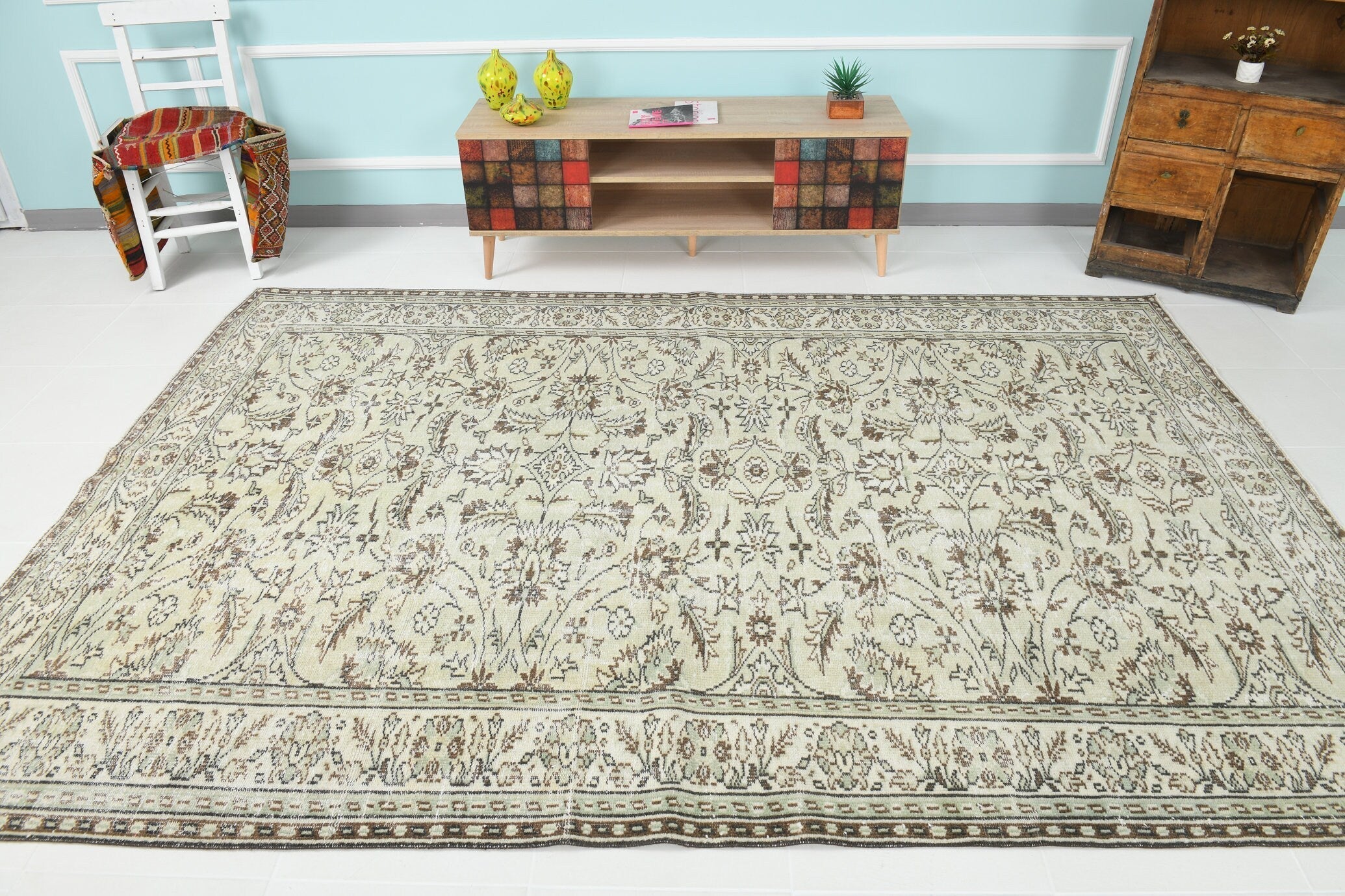 Turkish Vintage Rug 9’9’ x 6’7’
