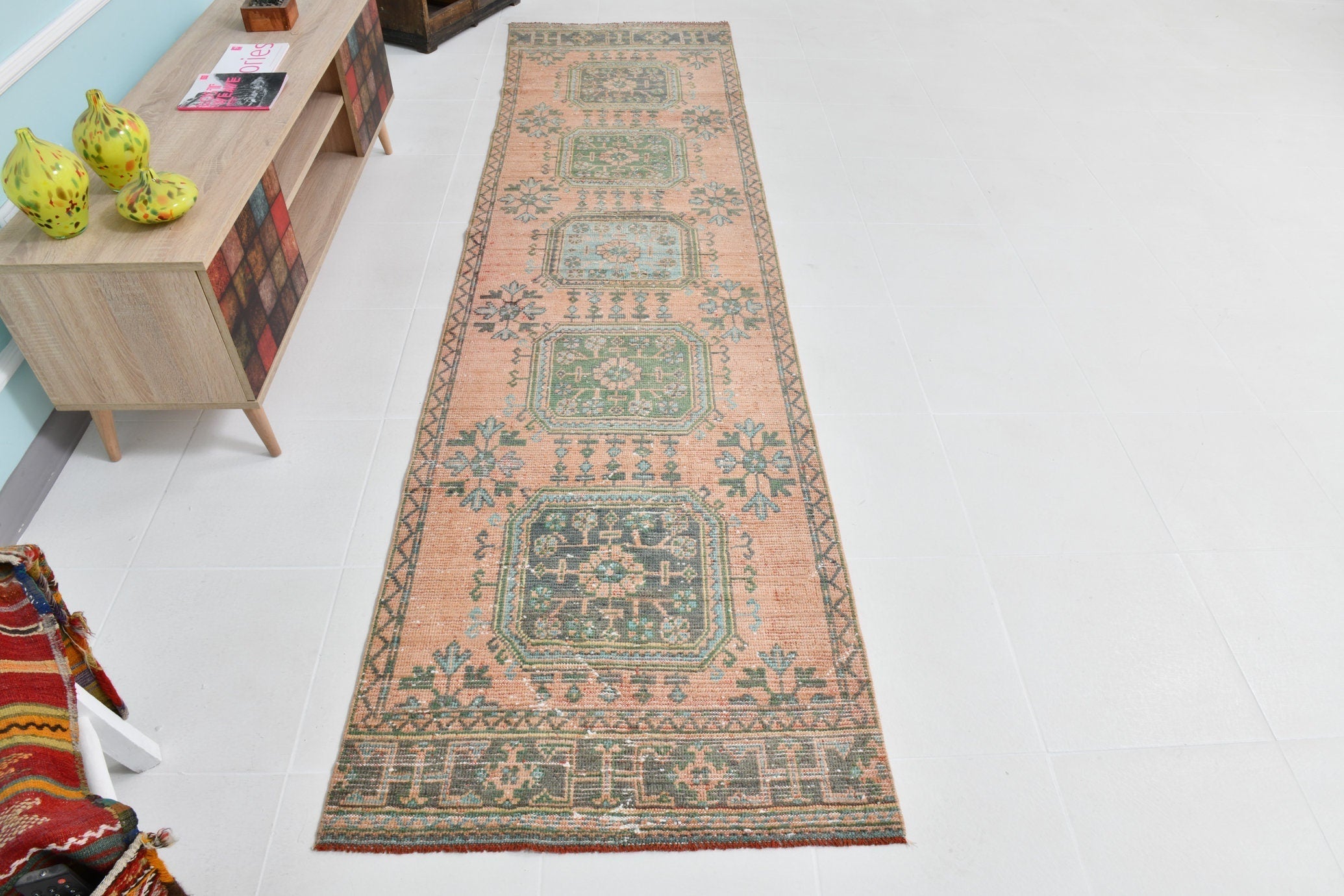 Turkish Vintage Runner Rug 10’9’ x 2’10’