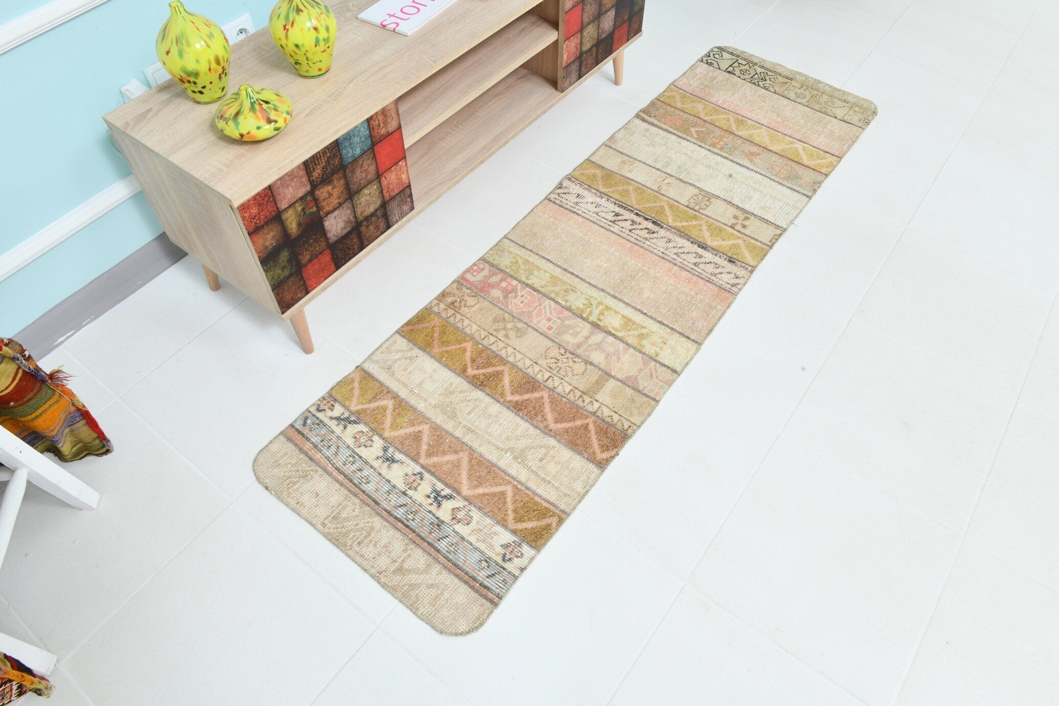 Turkish Vintage Runner Rug 1’11’ x 6’9’