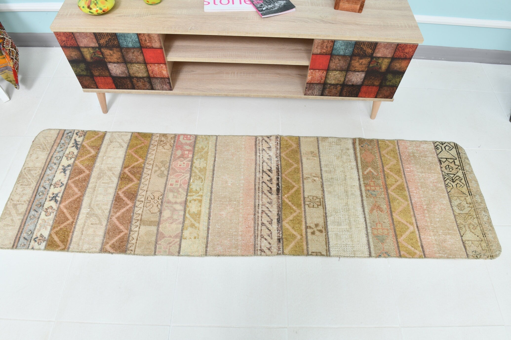 Turkish Vintage Runner Rug 1’11’ x 6’9’