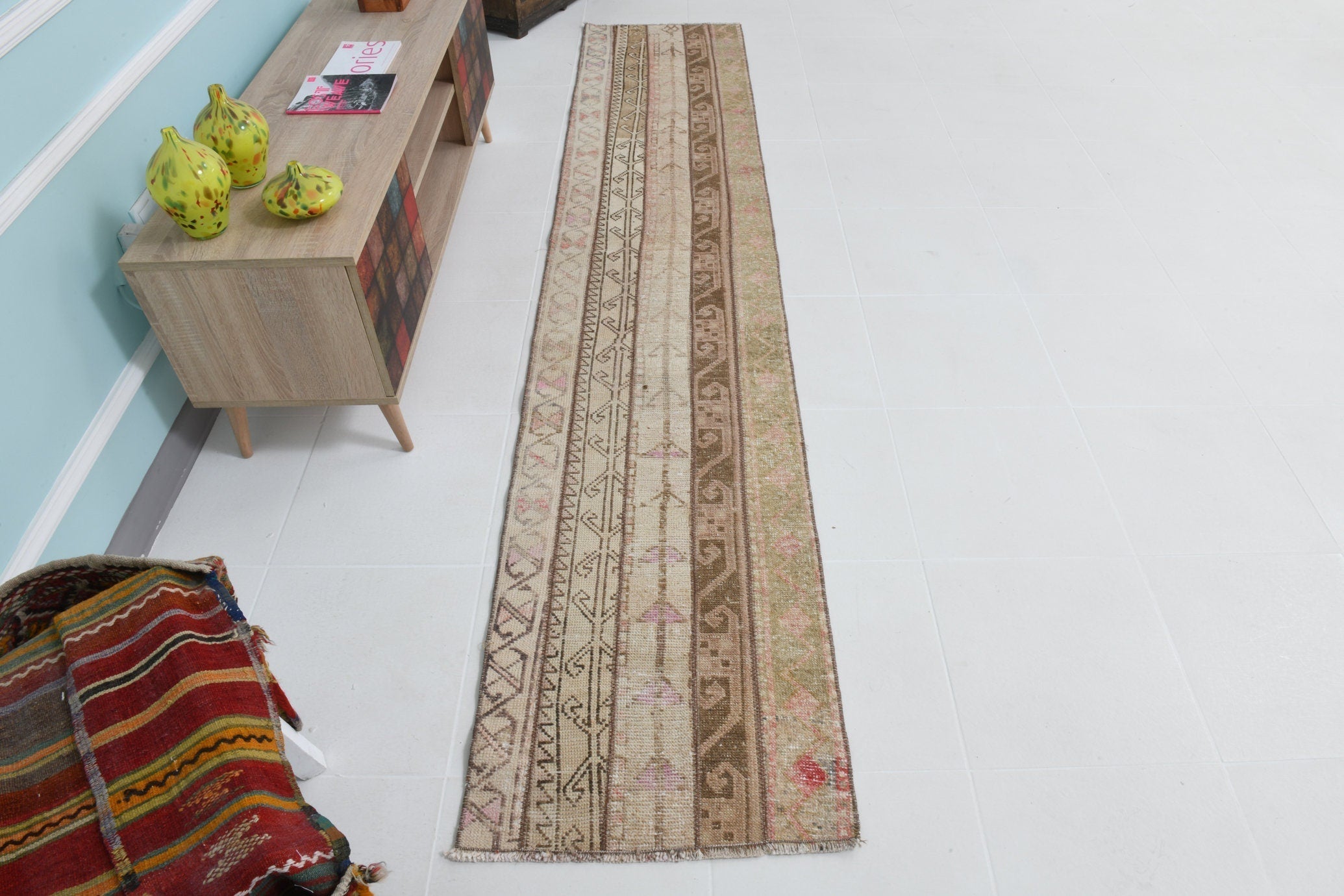 Turkish Vintage Runner Rug 1’12’ x 10’0’